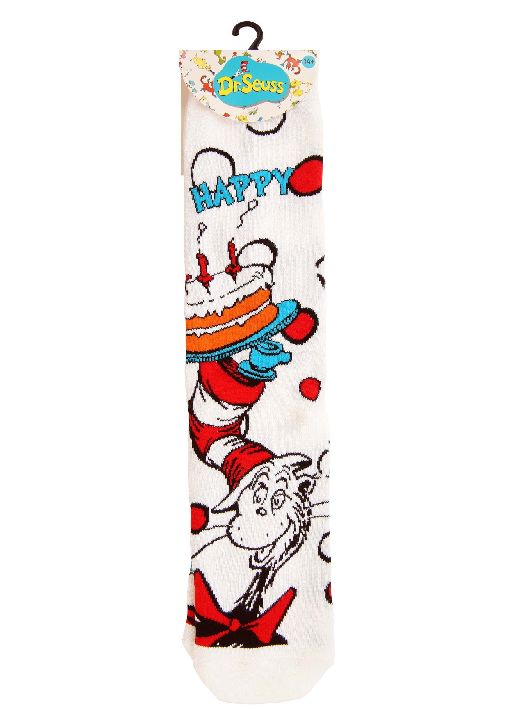 The Cat in the Hat Birthday Crew Socks for Adults