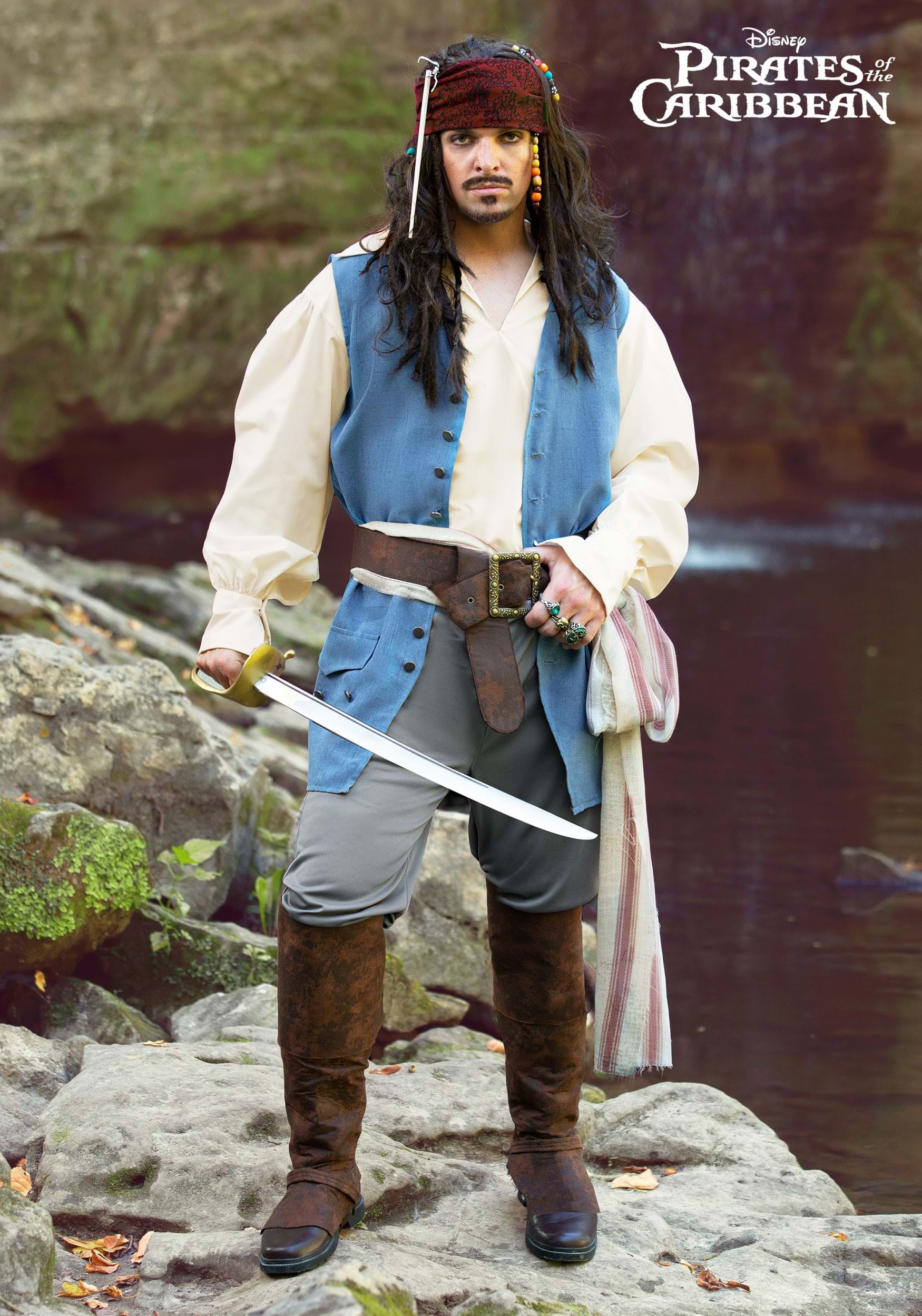 Captain Jack Sparrow Costume for Men from Disney's Pirates of the Caribbean