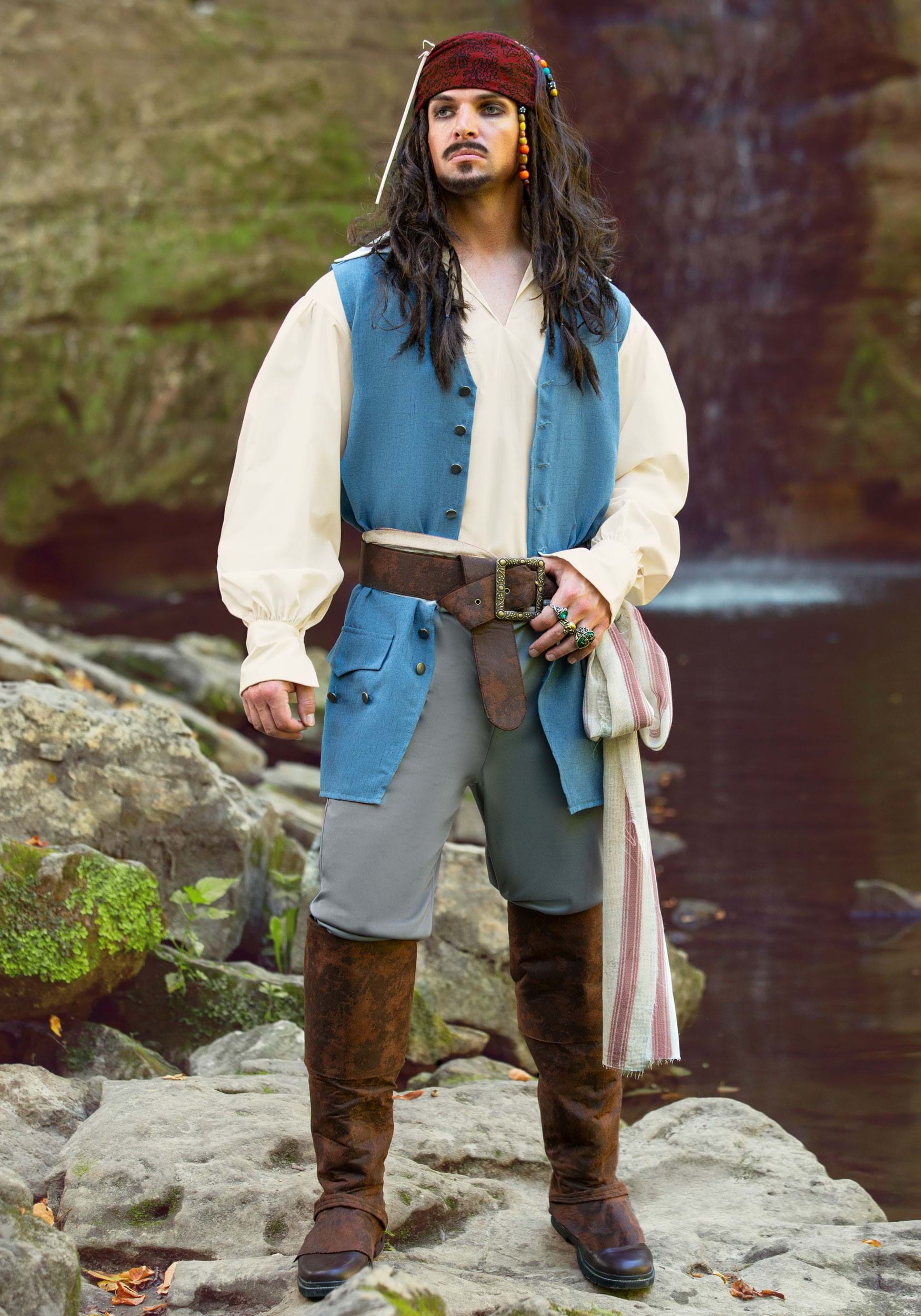 Captain Jack Sparrow Costume for Men from Disney's Pirates of the Caribbean