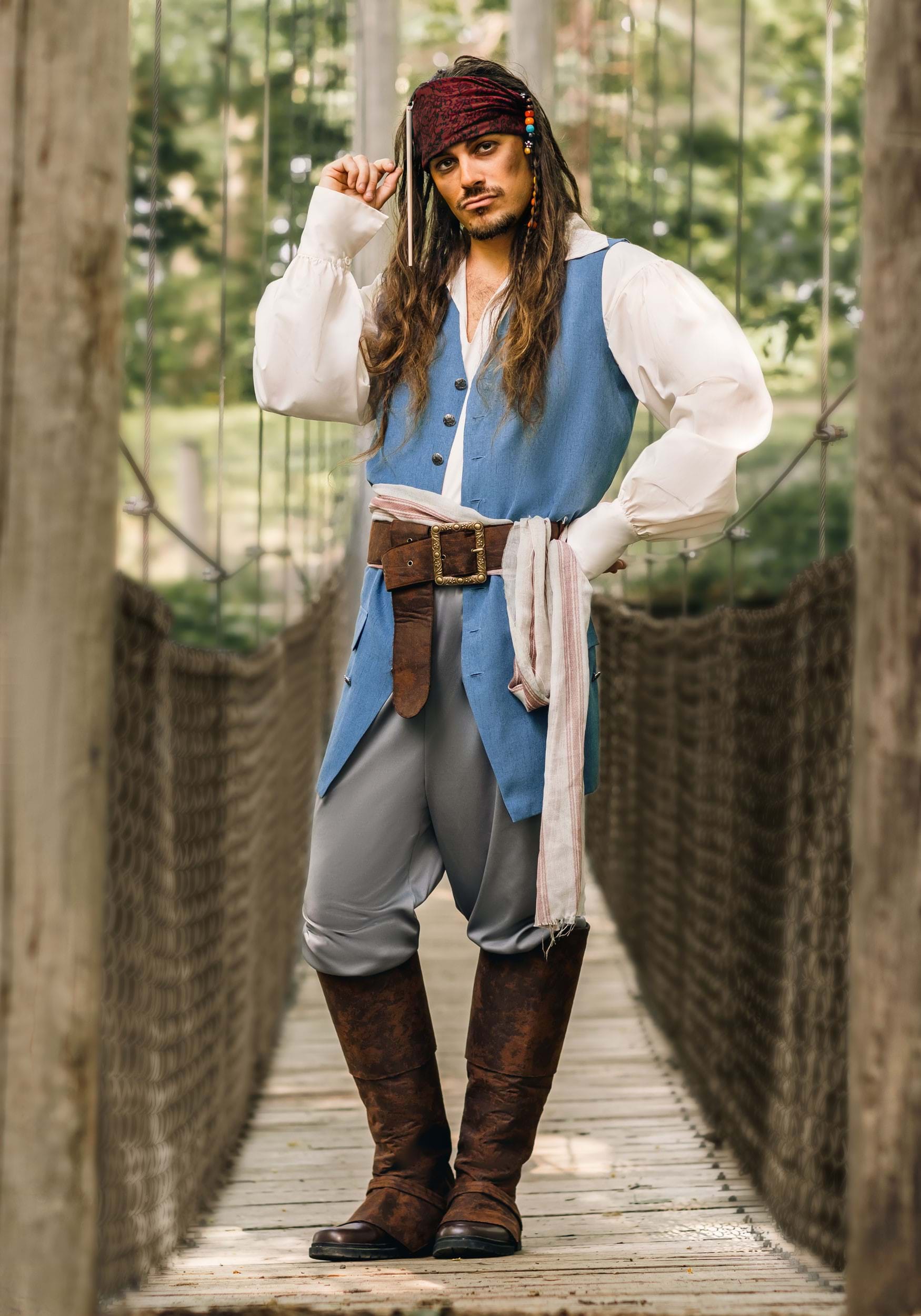 Captain Jack Sparrow Costume for Men from Disney's Pirates of the Caribbean
