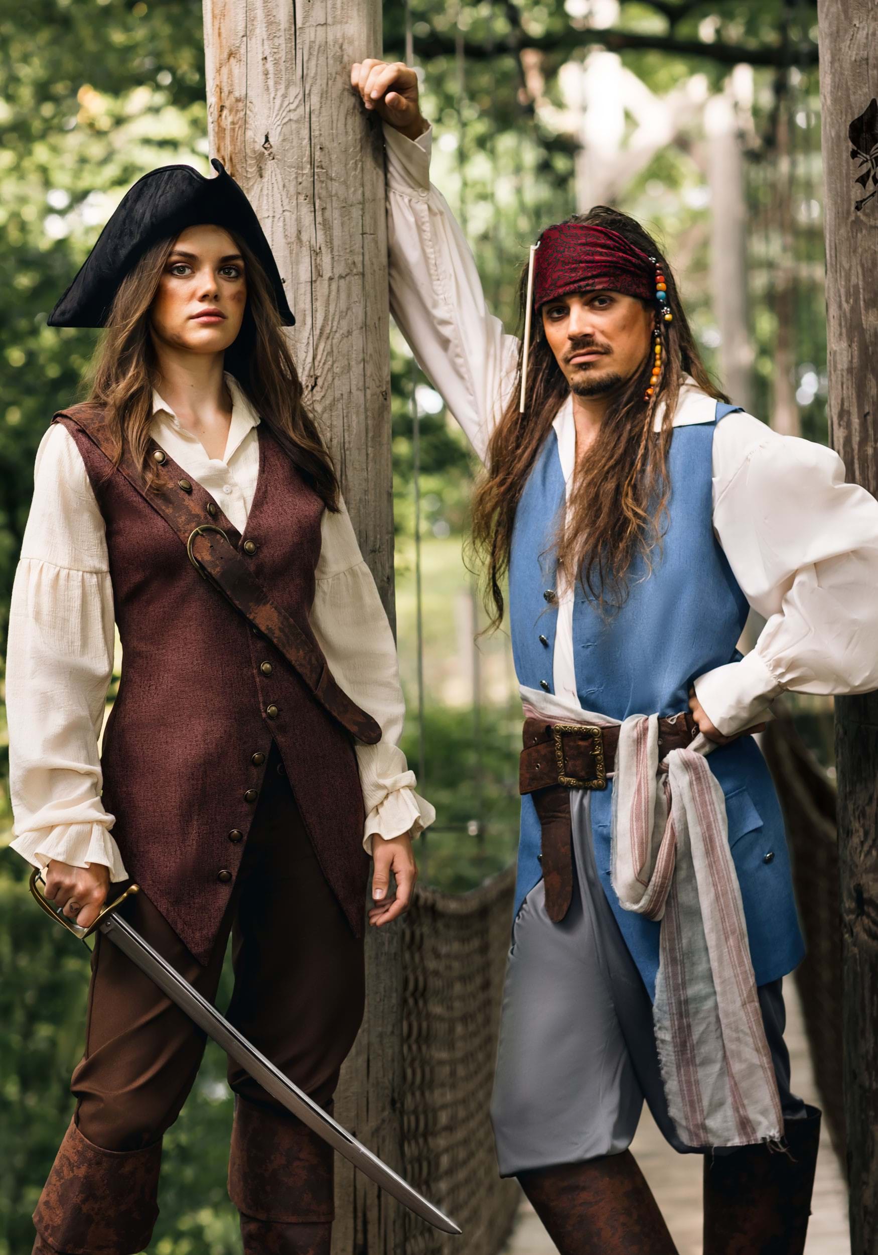 Captain Jack Sparrow Costume for Men from Disney's Pirates of the Caribbean