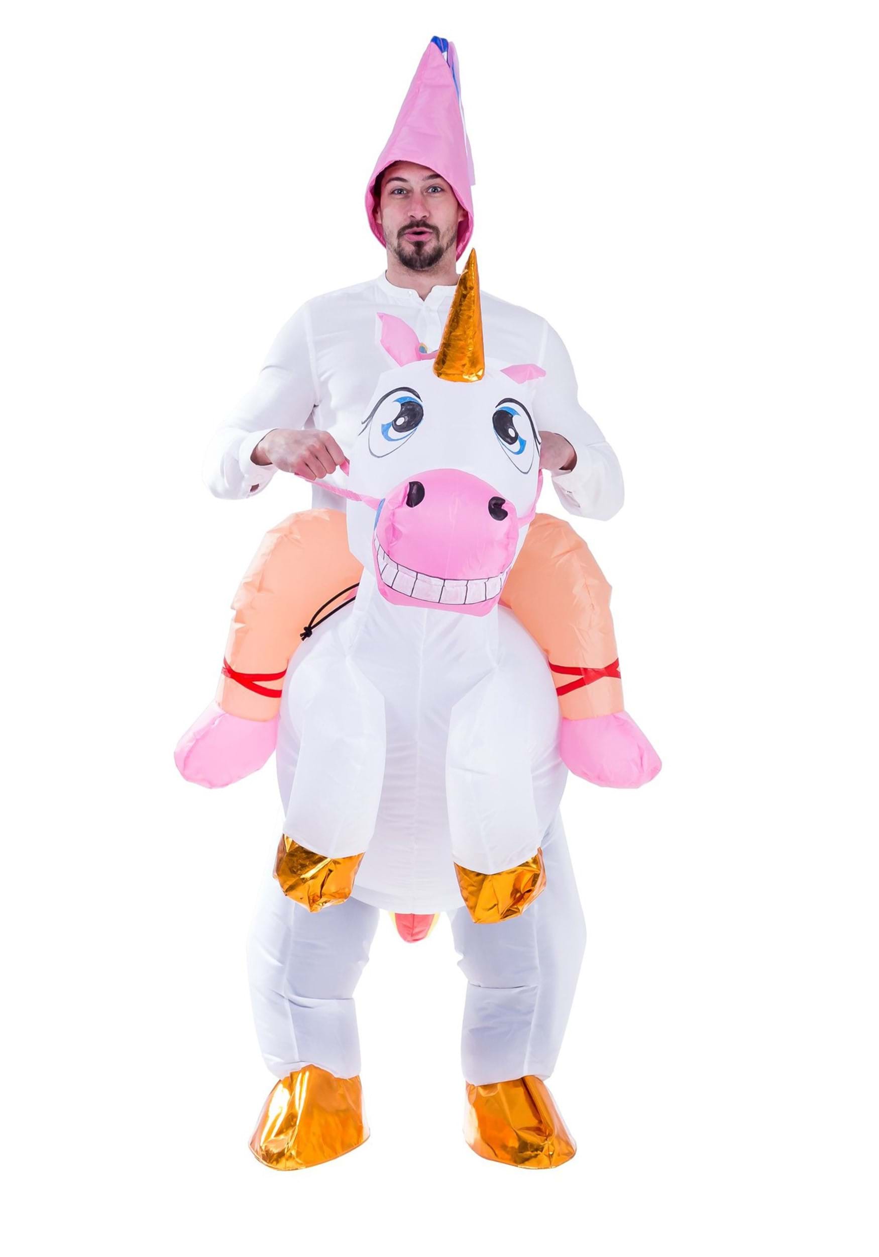 Adult Inflatable Unicorn Ride-On Costume 3 Adult Inflatable Unicorn Ride-On Costume