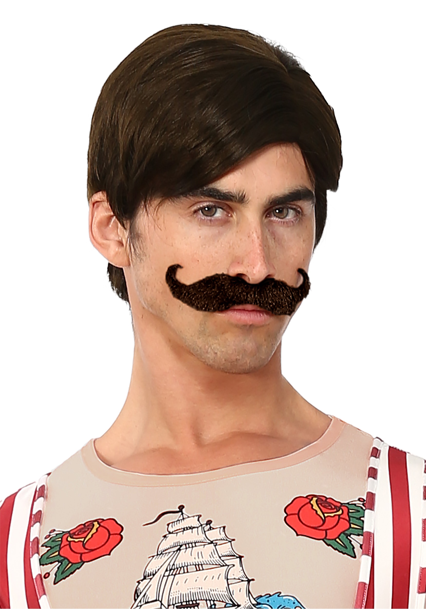 Adult Strongman Wig and Mustache Costume Kit