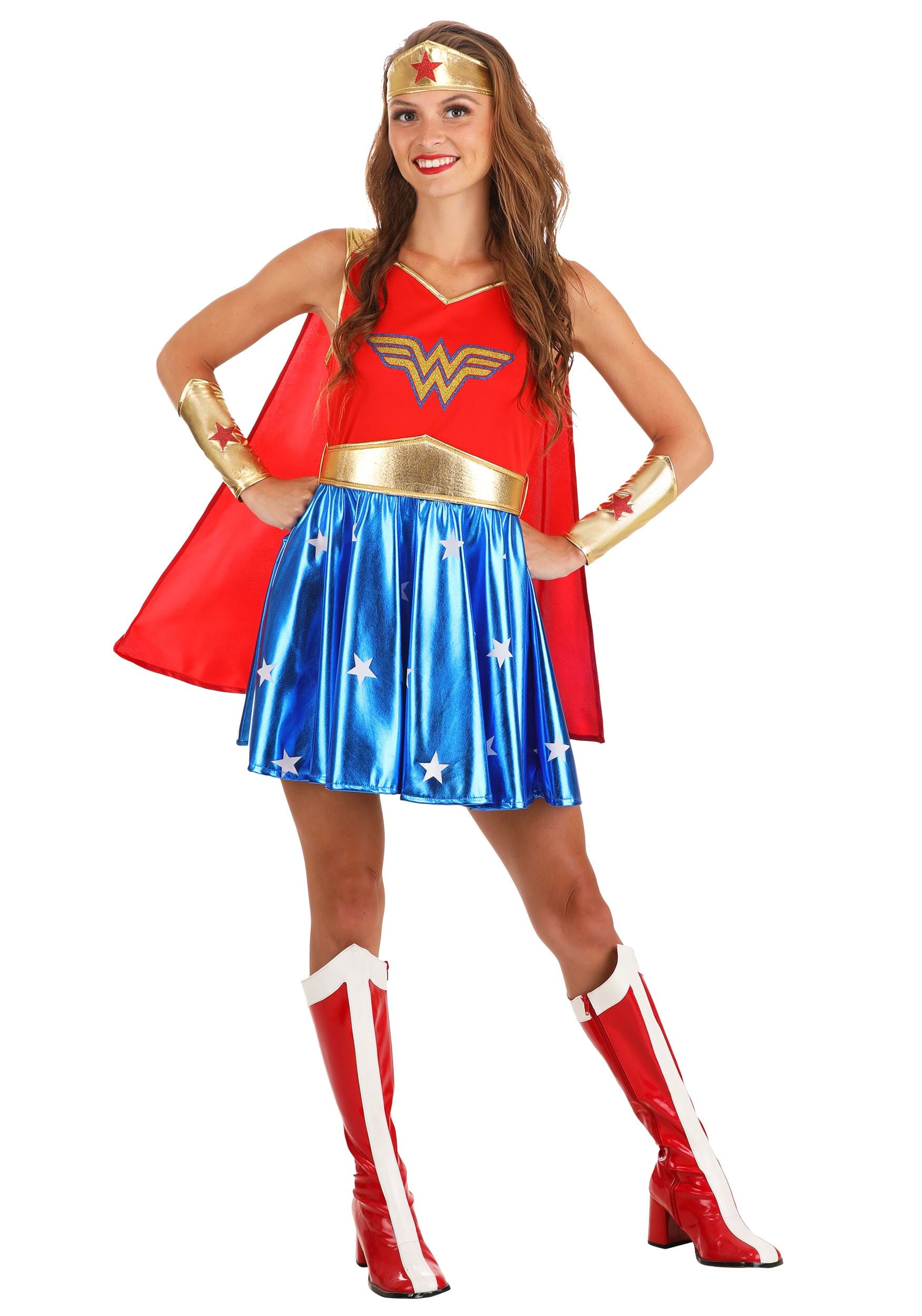 Caped Wonder Woman Costume for Adults