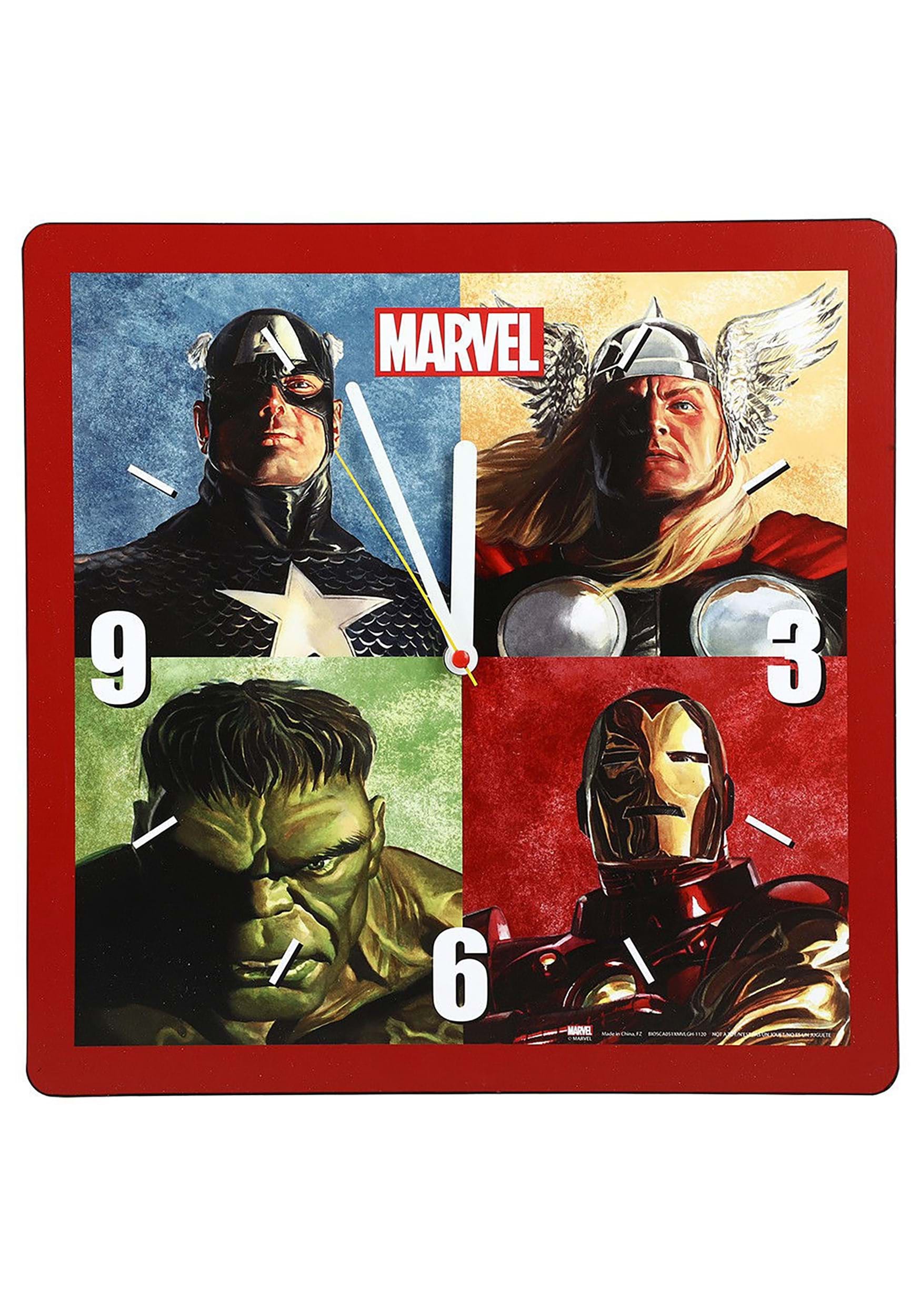 Marvel 13 Inch Retro Square Wall Clock 1 Marvel 13 Inch Retro Square Wall Clock