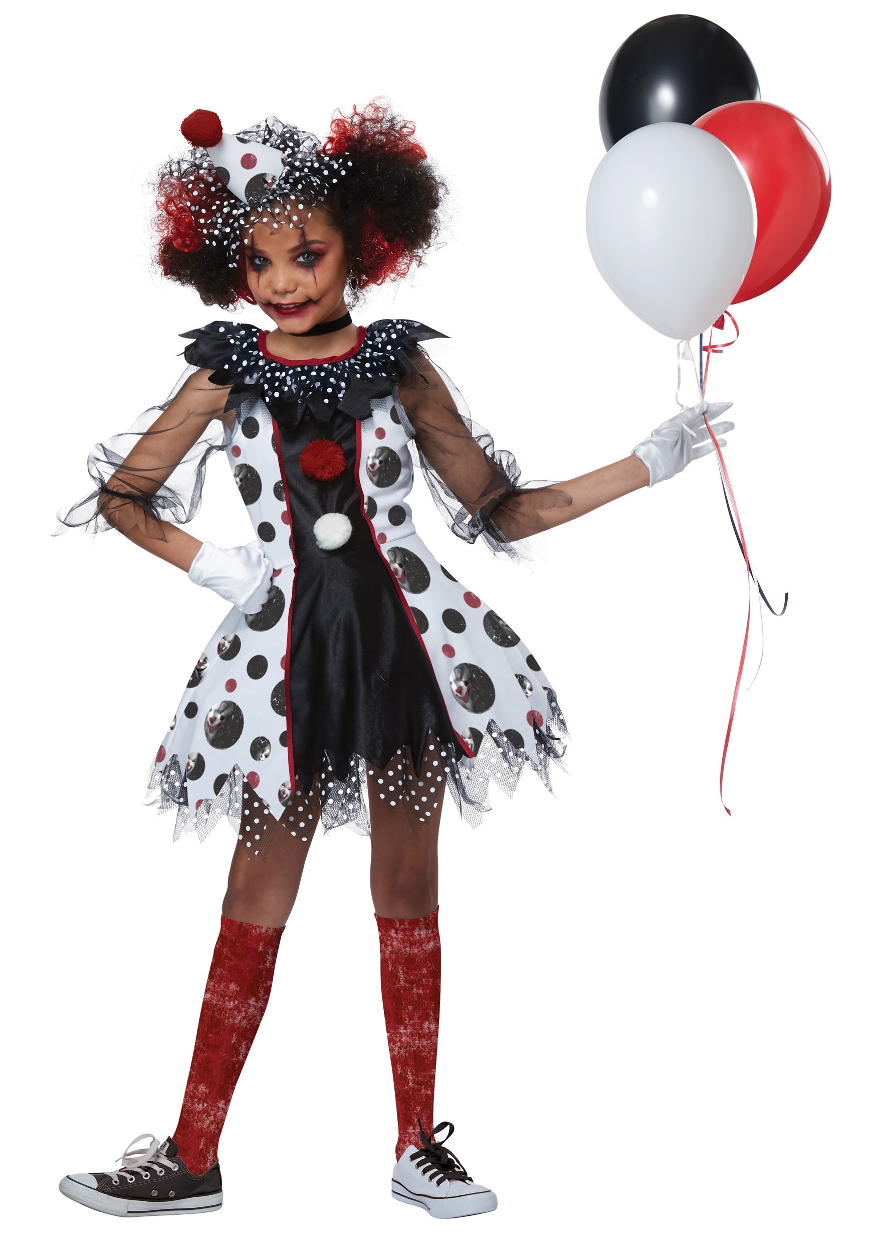 Creepy Clown Costume Dress for Girls