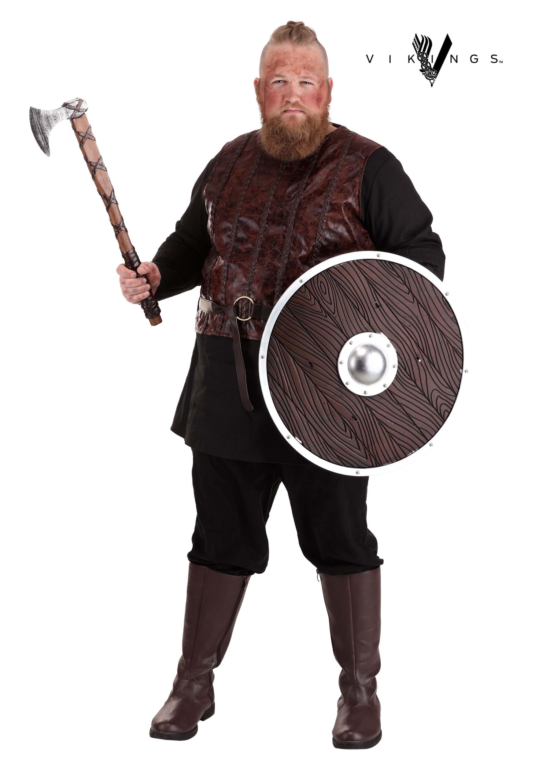 Adult Plus Size Vikings Bjorn Ironside Men's Costume