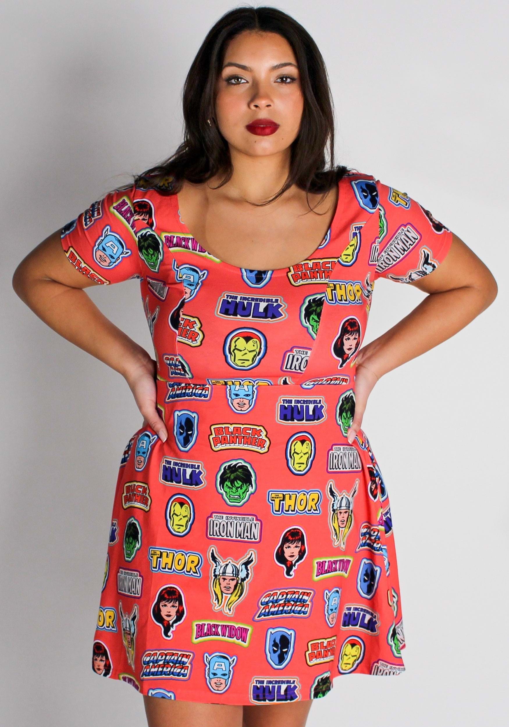 Cakeworthy Marvel Comics Avengers Skater Dress for Women