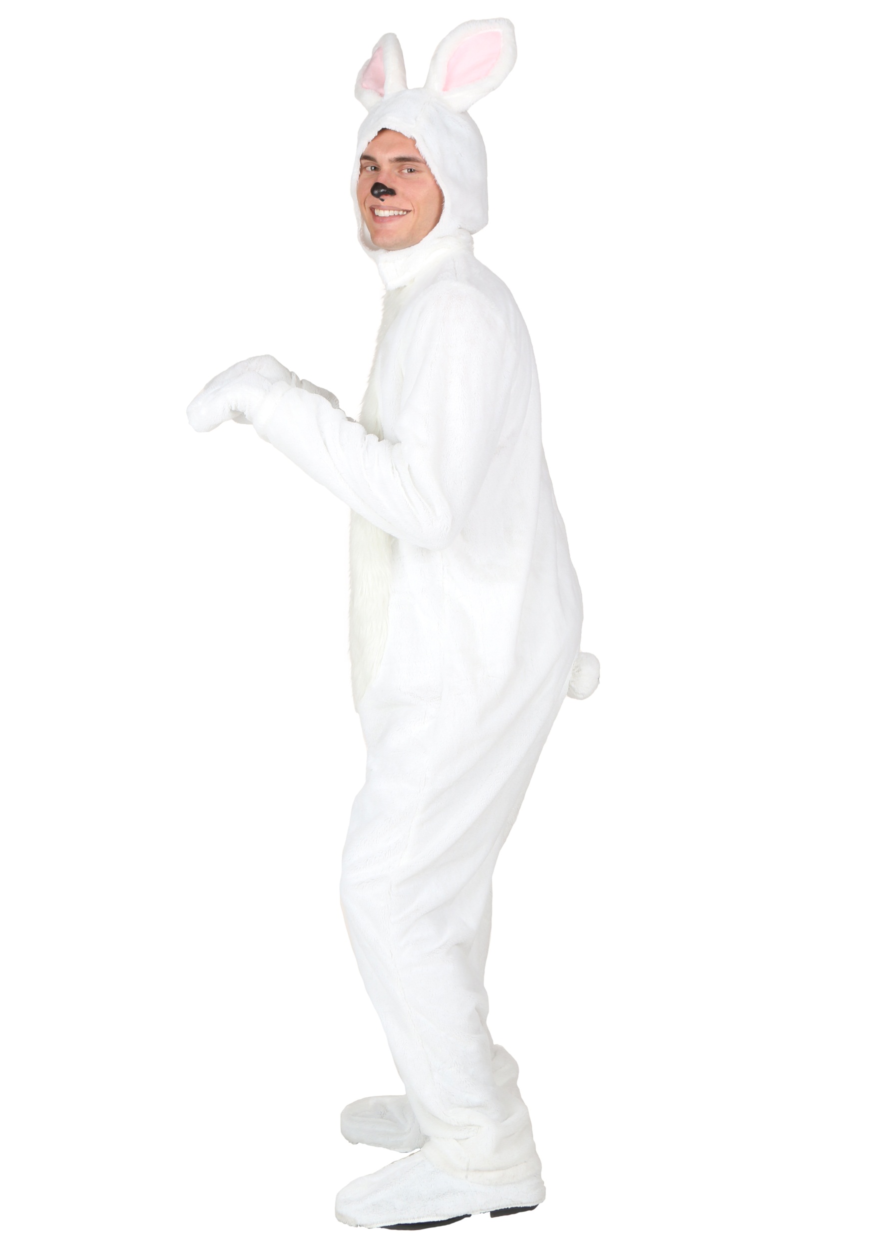 Adult Plus Size Open Face White Bunny Costume