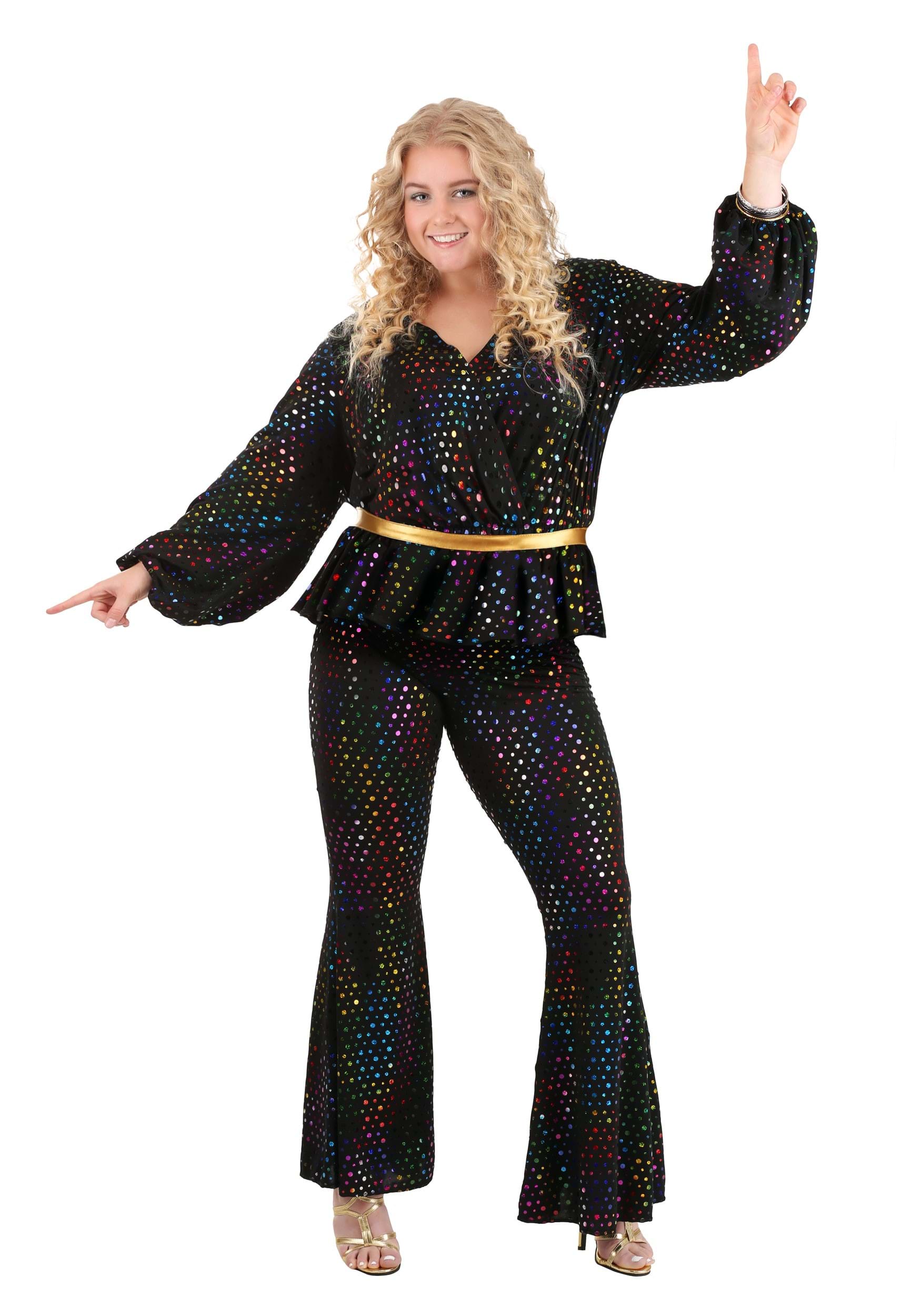 Women's Plus Size Disco Queen Costume 3 Women's Plus Size Disco Queen Costume