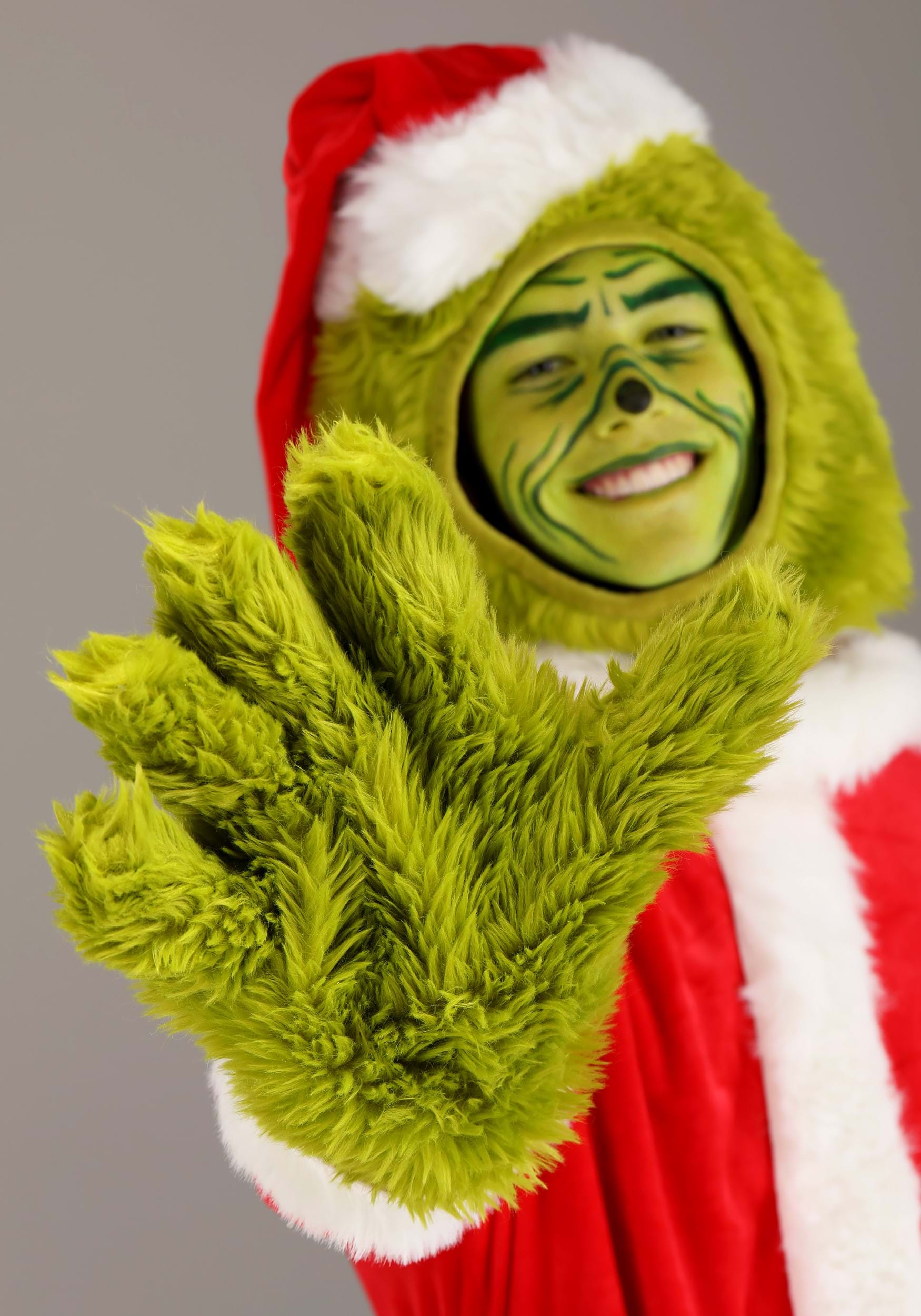 Adult The Grinch Santa Open Face Costume