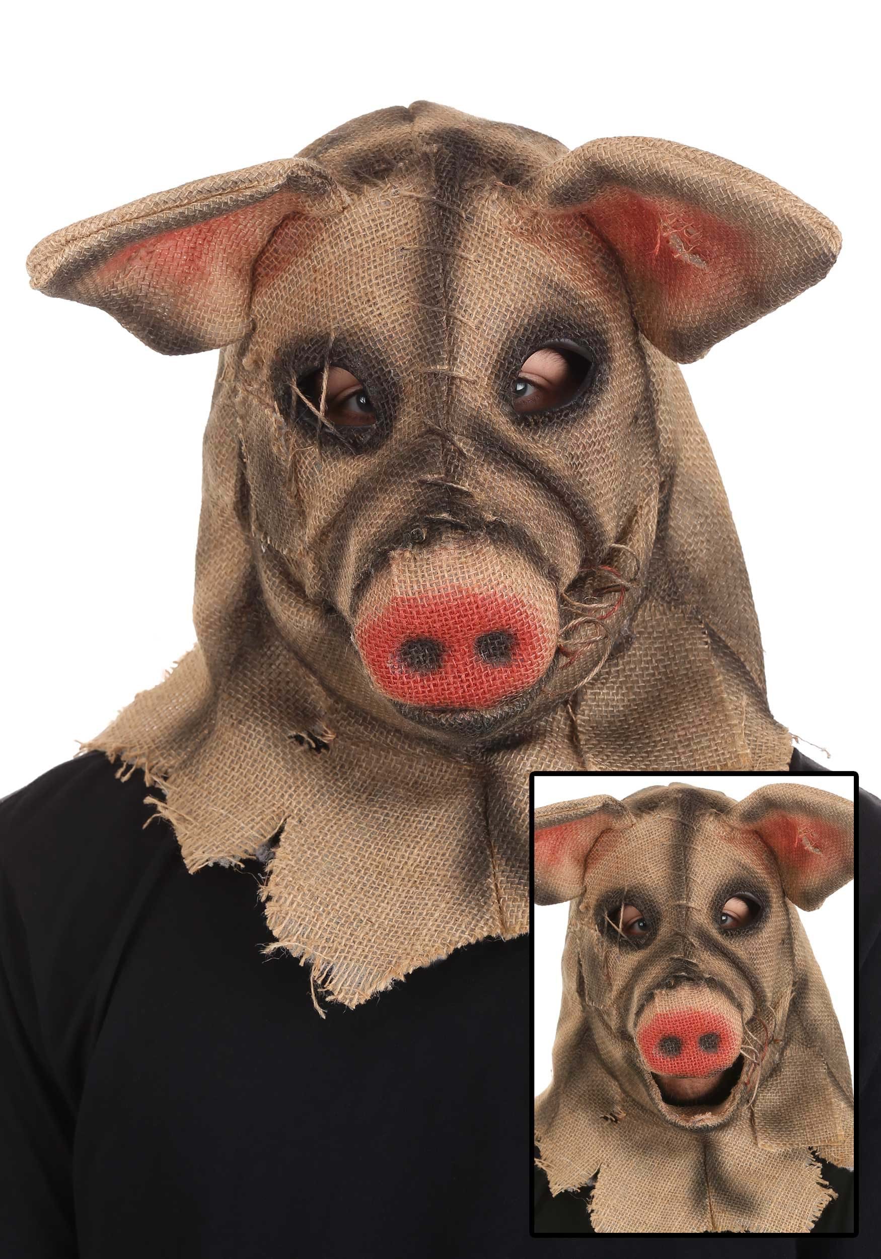 Pig Scarecrow Mouth Mover Mask for Adults