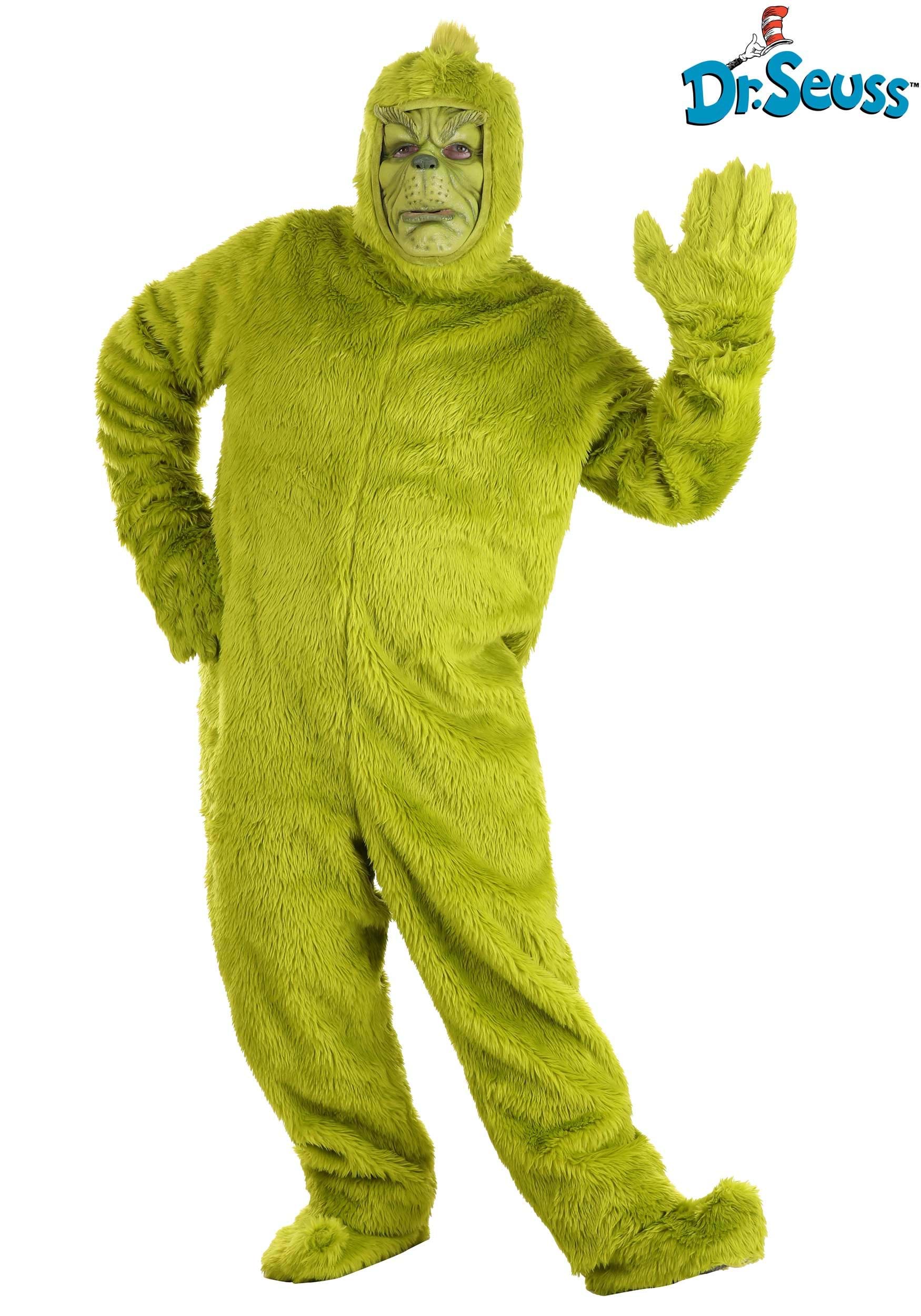 Plus Size Dr. Seuss Grinch Open Face Costume