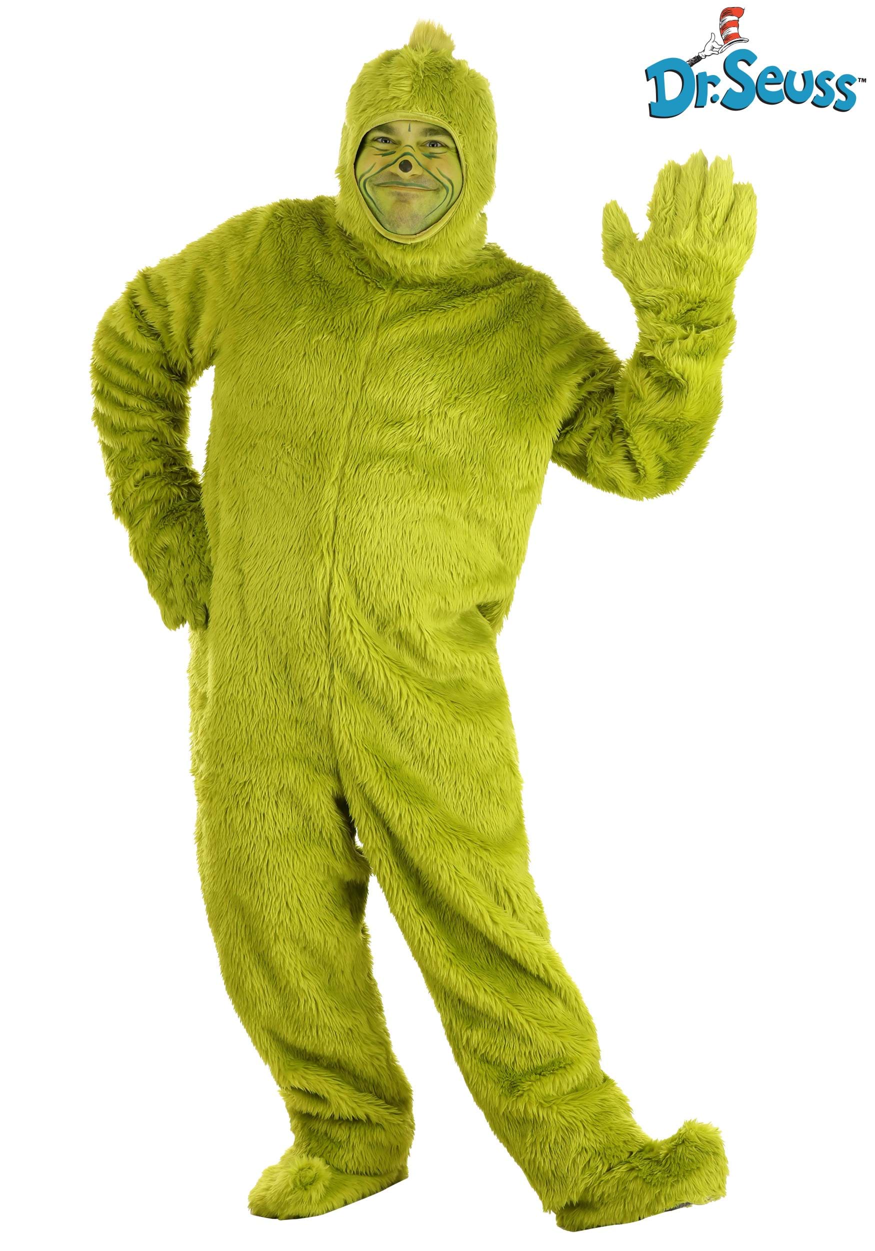 Plus Size Dr. Seuss Grinch Open Face Costume