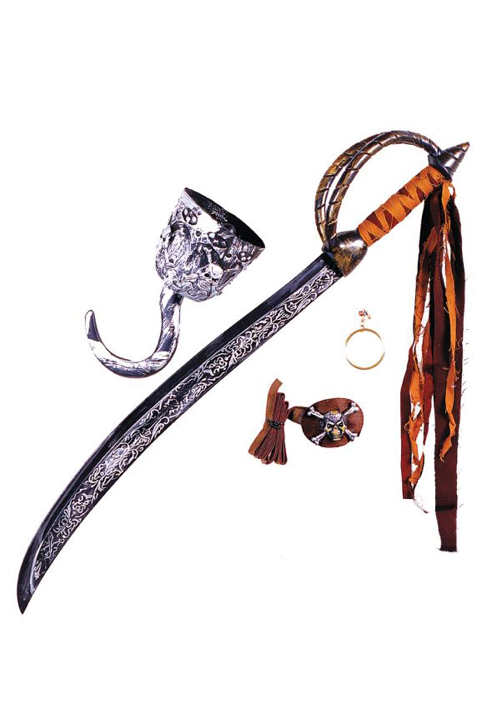 Caribbean Pirate Sword & Accessory Costume Kit 1 Caribbean Pirate Sword & Accessory Costume Kit