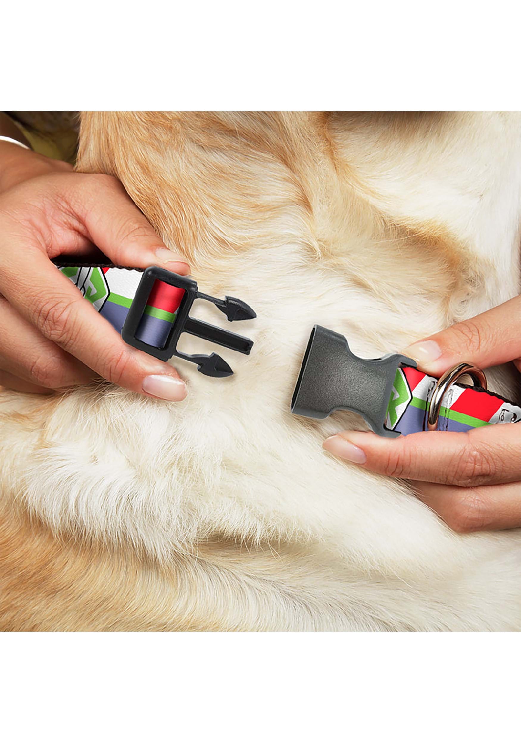Pixar Toy Story Buzz Lightyear Bounding Striping Plastic Clip Pet Collar