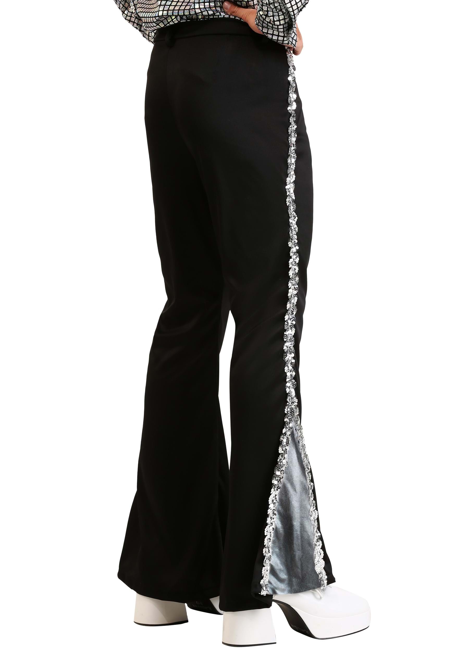 Plus Size Silver Sequin Disco Pants for Men 2 Plus Size Silver Sequin Disco Pants for Men