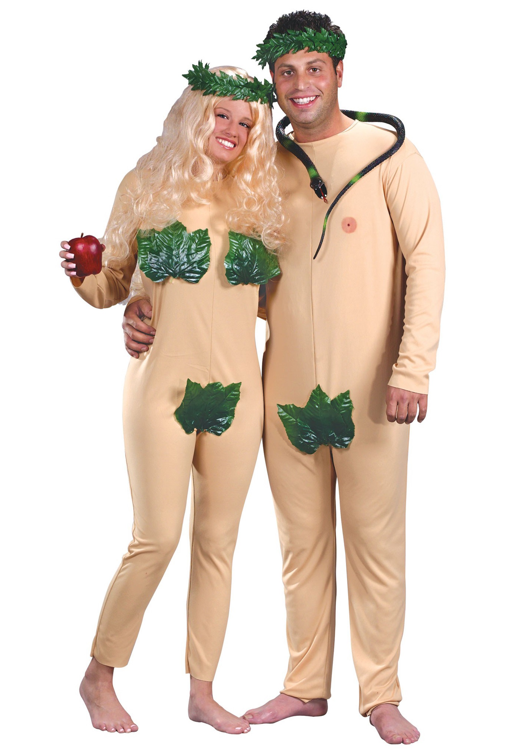 Sinful Biblical Adam and Eve Halloween Couples Costume