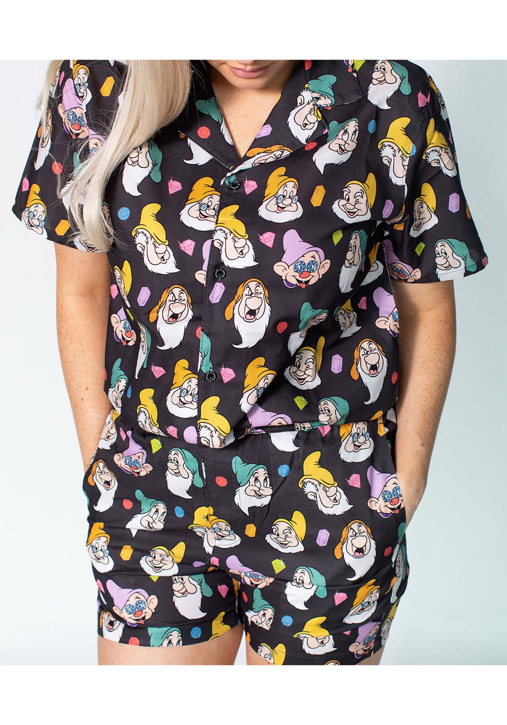 Cakeworthy Snow White 7 Dwarves Button Up Shirt for Adults