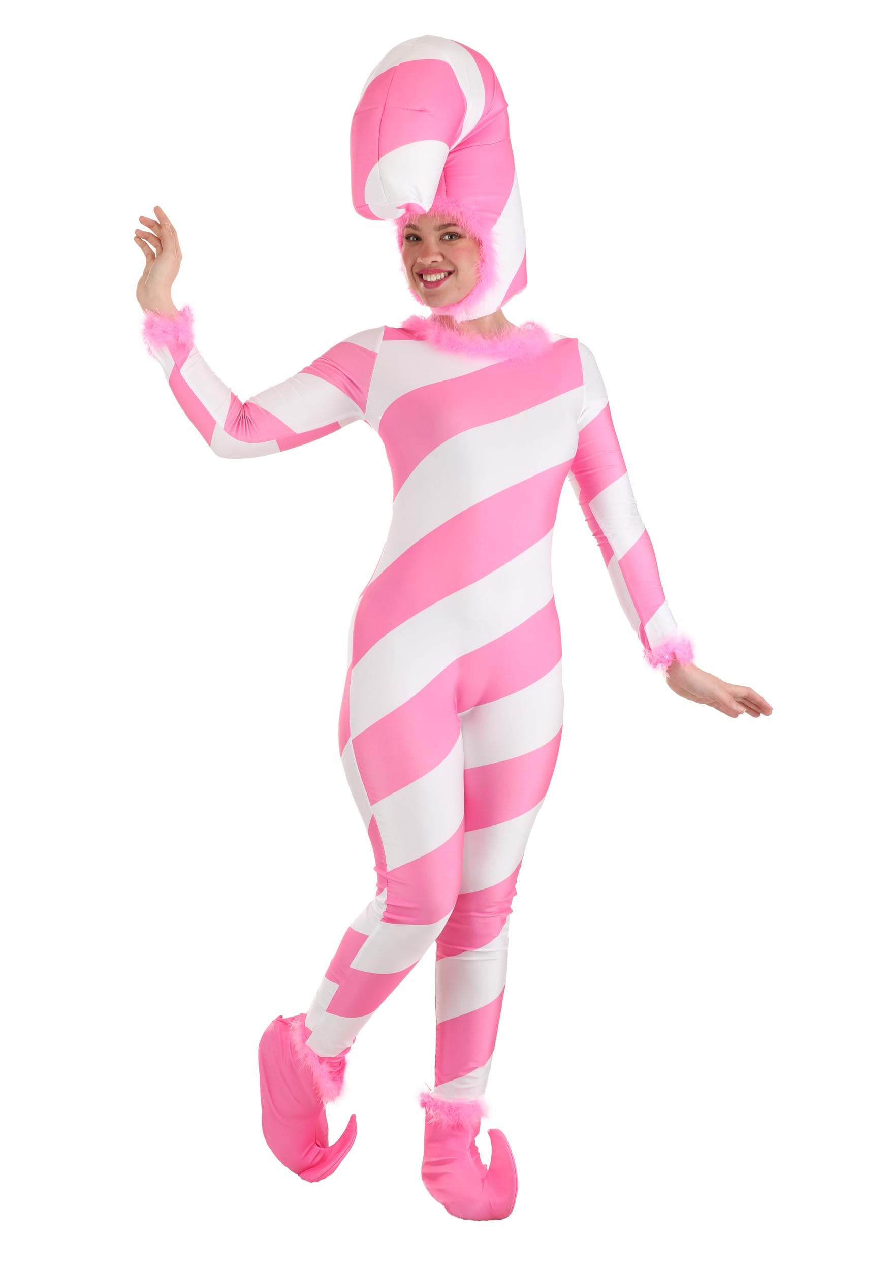 Women's Pink Candy Cane Jumpsuit
