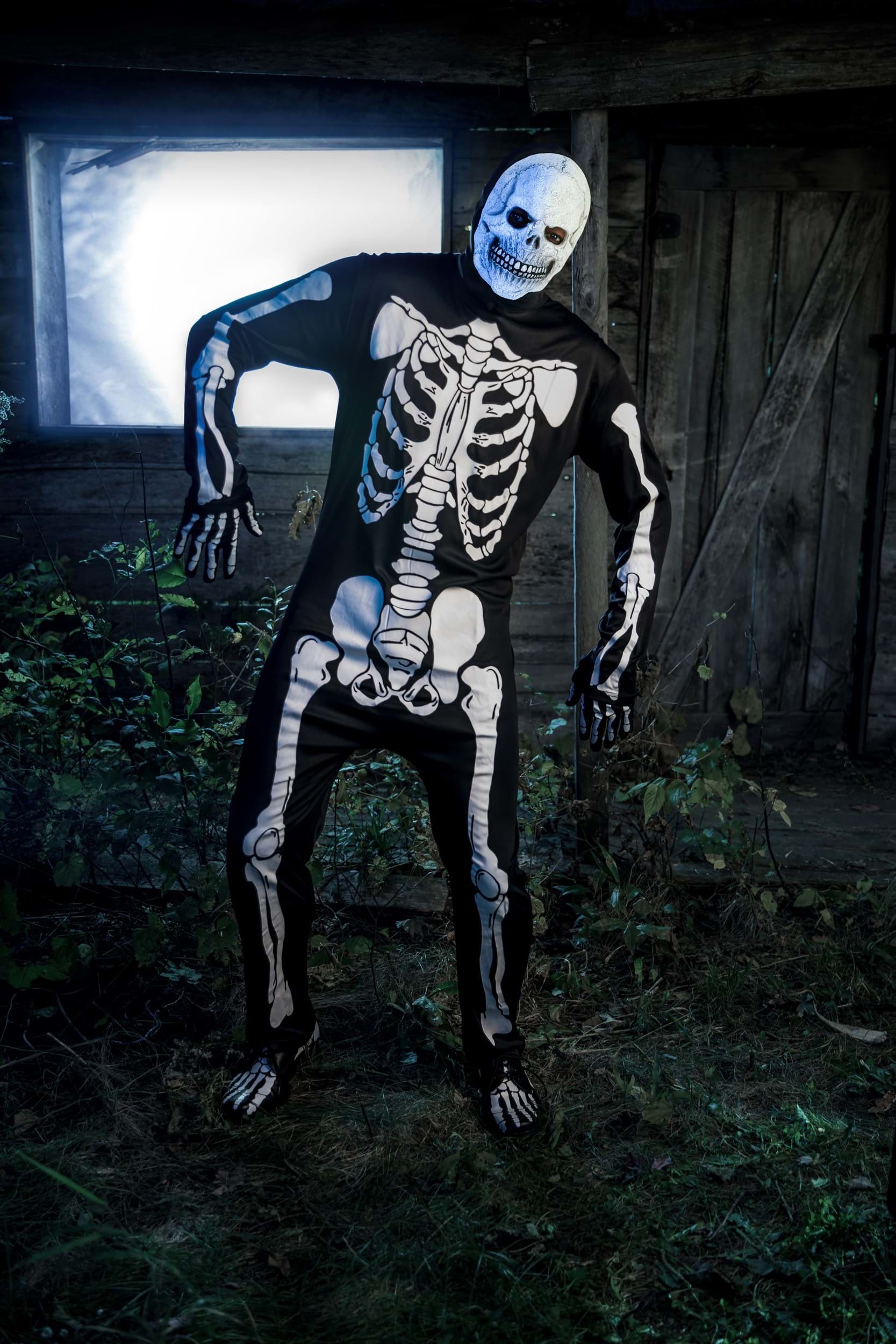 Men's Skeleton Jumpsuit Costume
