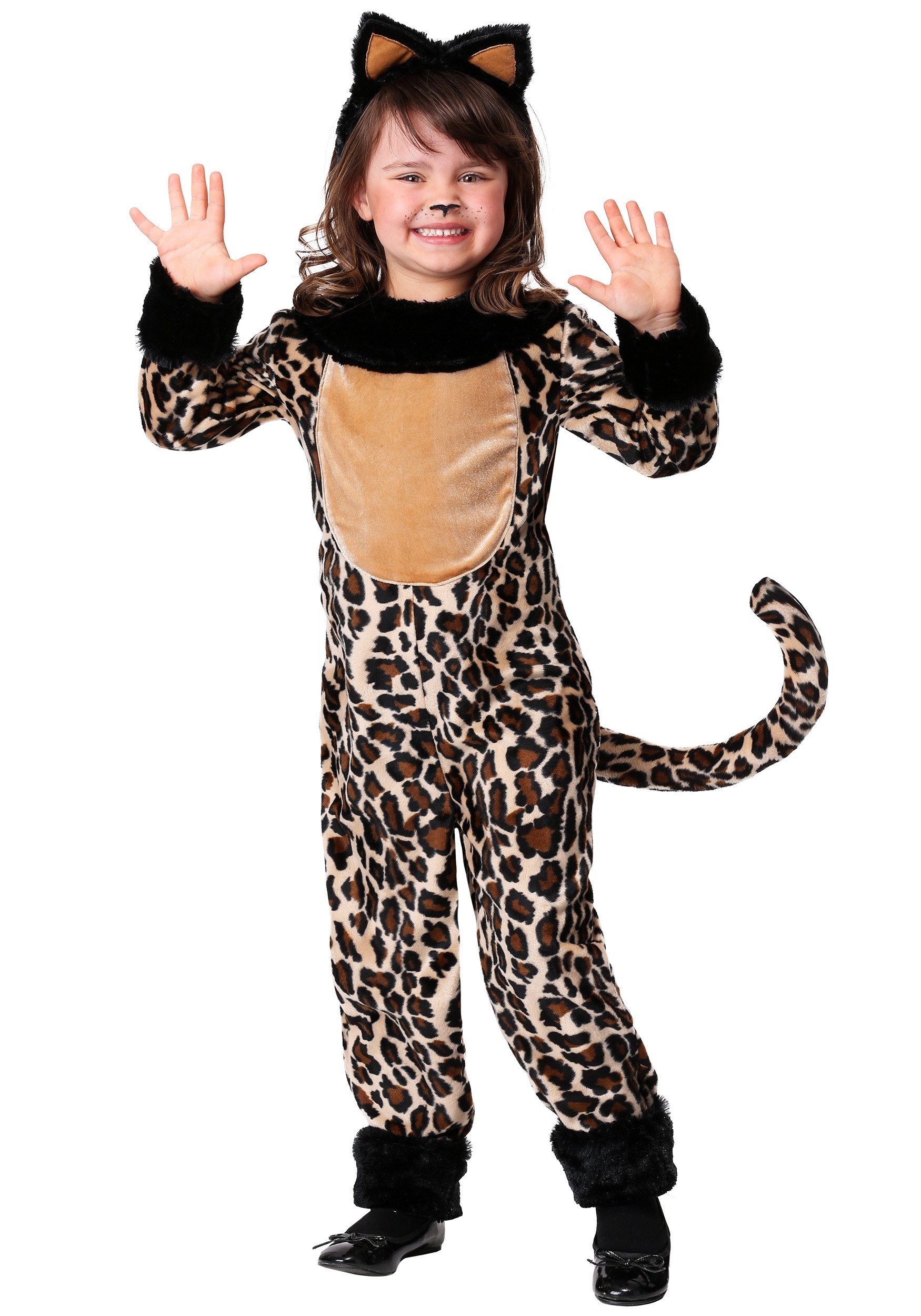 Girl's Leaping Spotted Leopard Costume