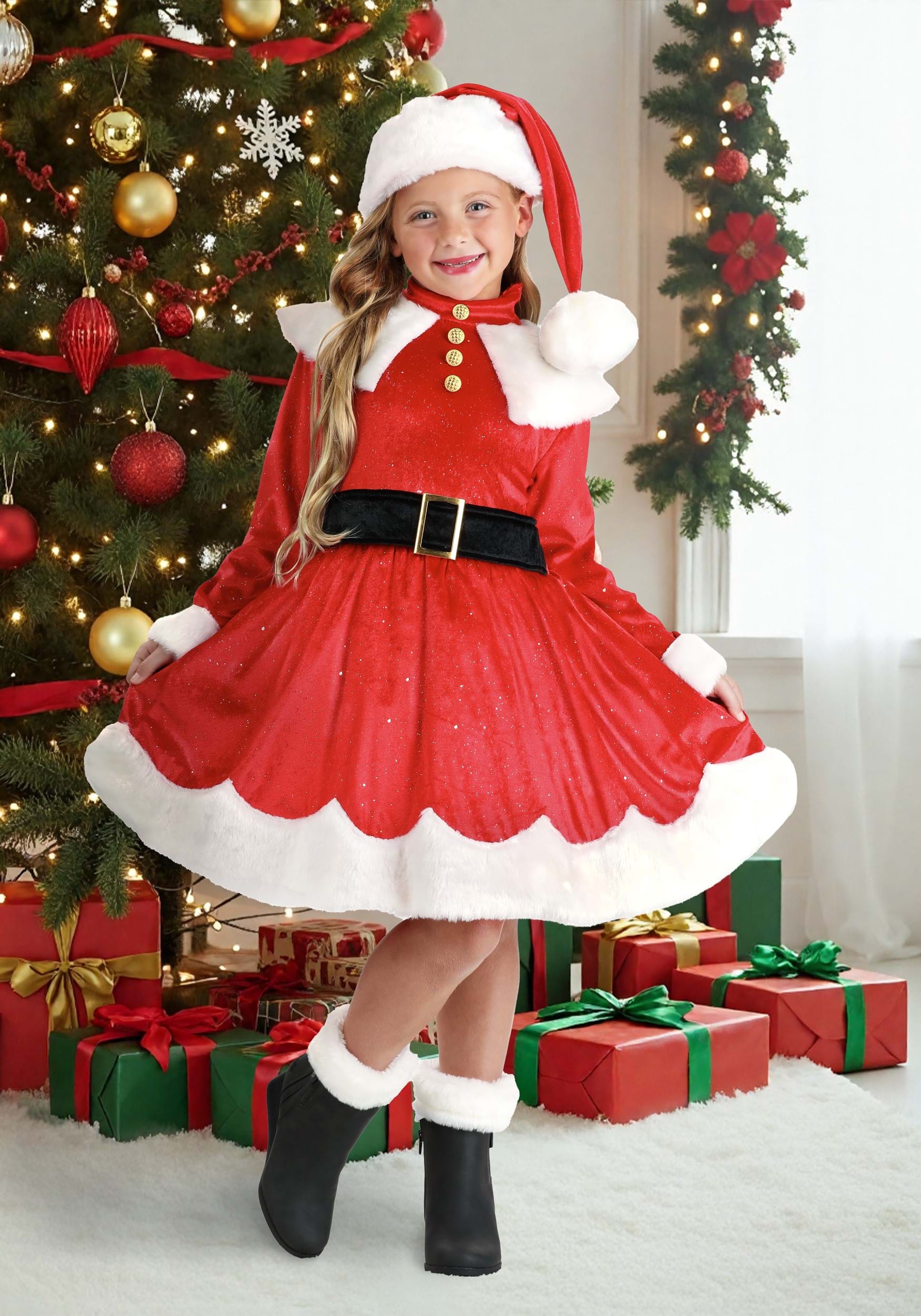 Premium Santa Costume Dress for Girls