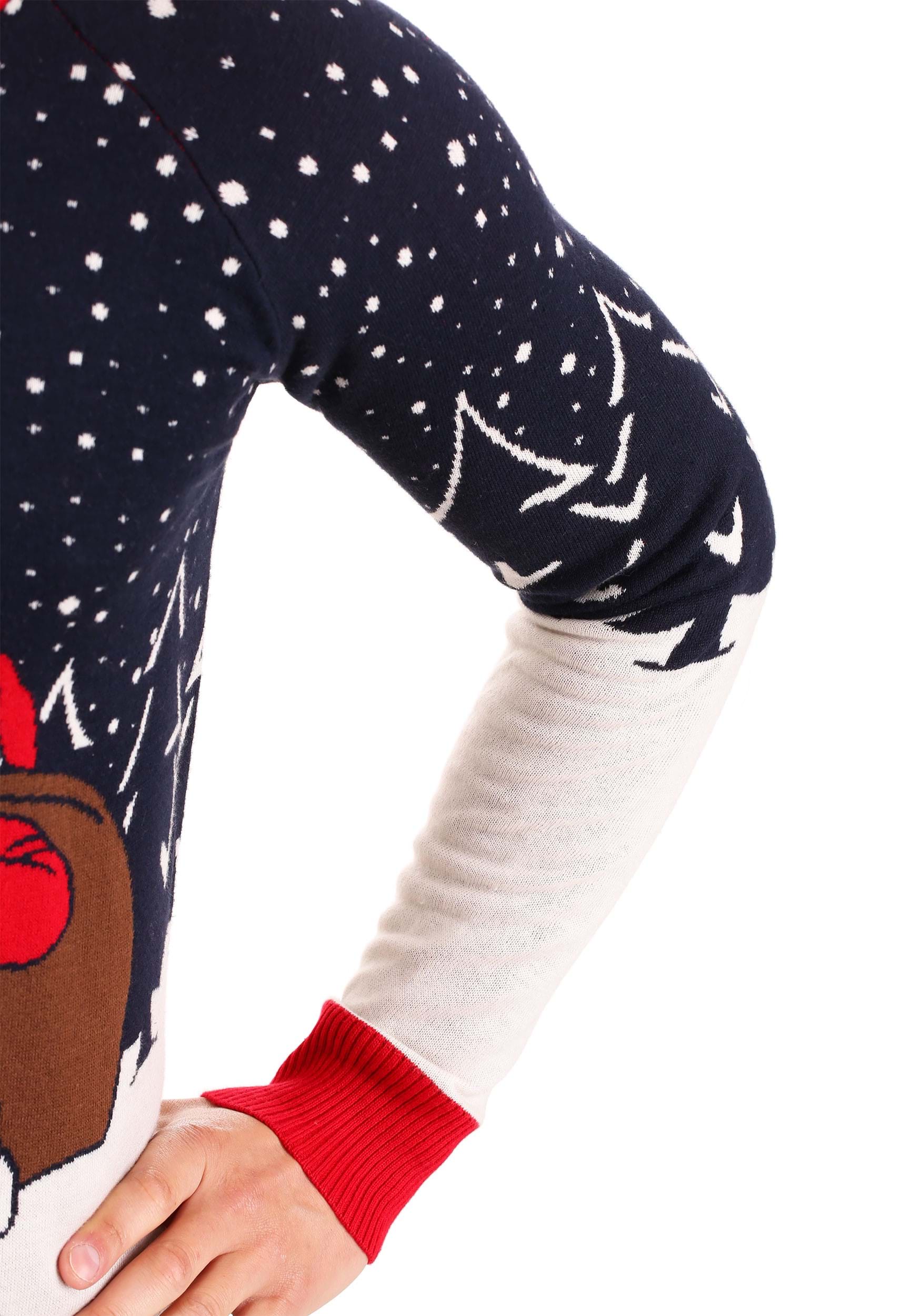 Vintage Santa & Reindeer Ugly Christmas Sweater for Adults