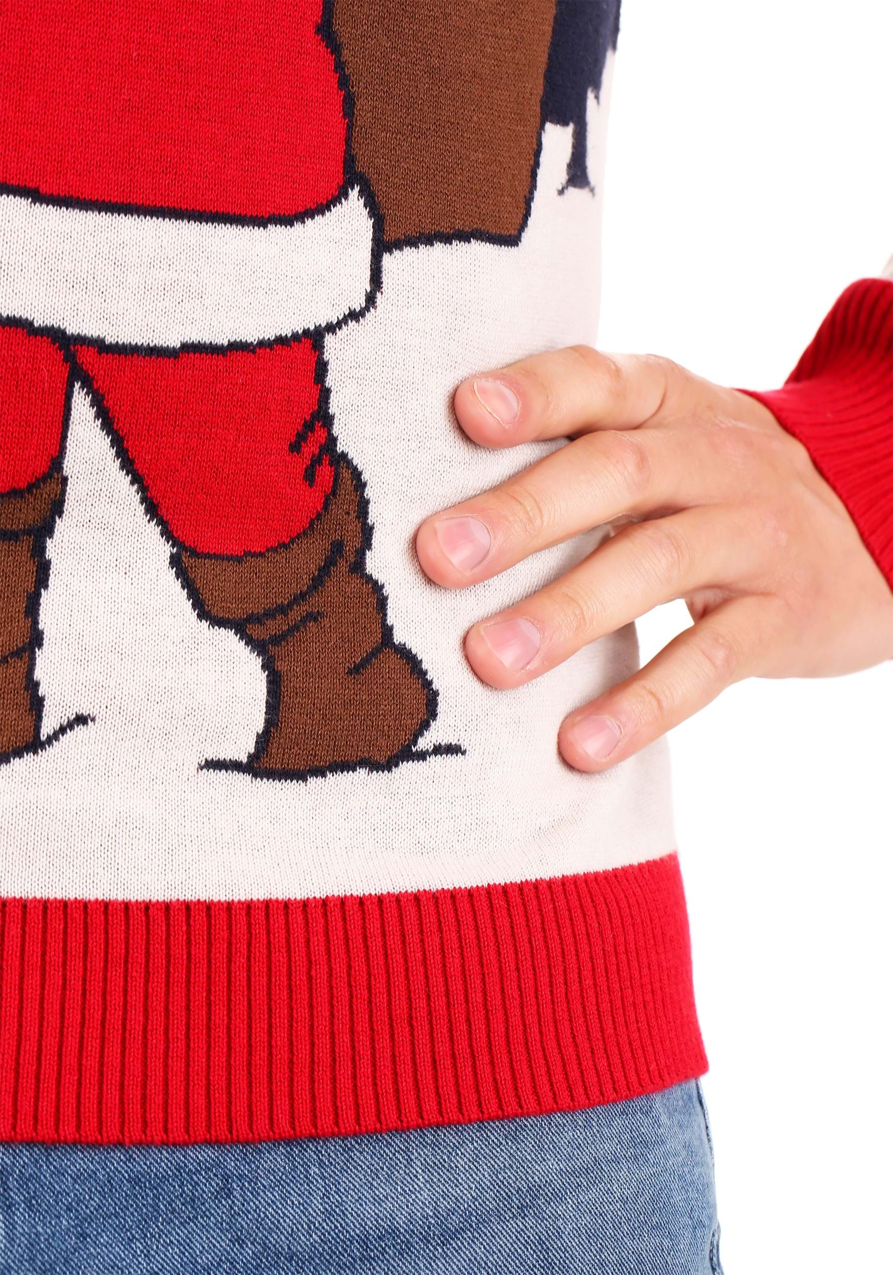 Vintage Santa & Reindeer Ugly Christmas Sweater for Adults