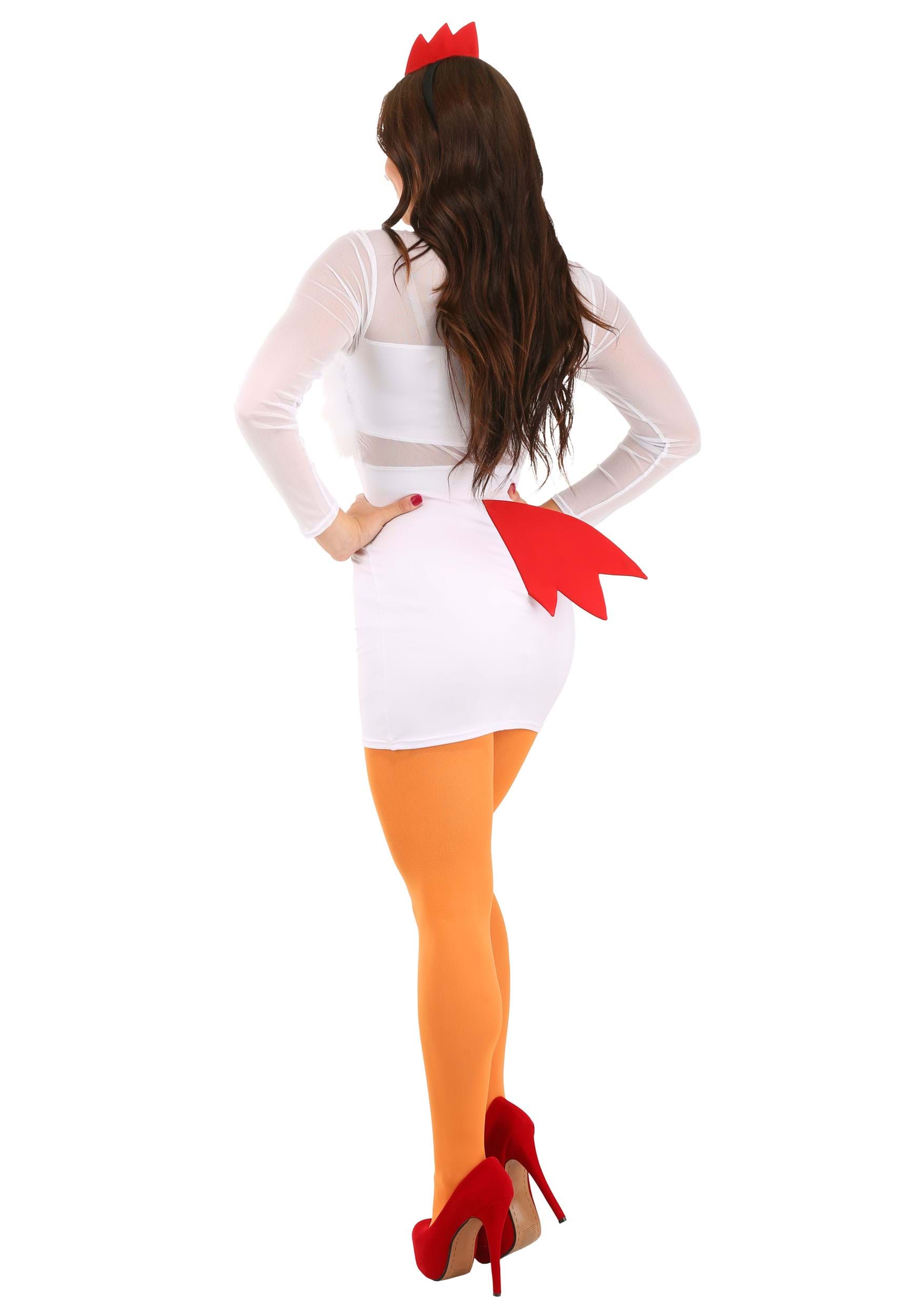 Women's White Chicken Costume Dress
