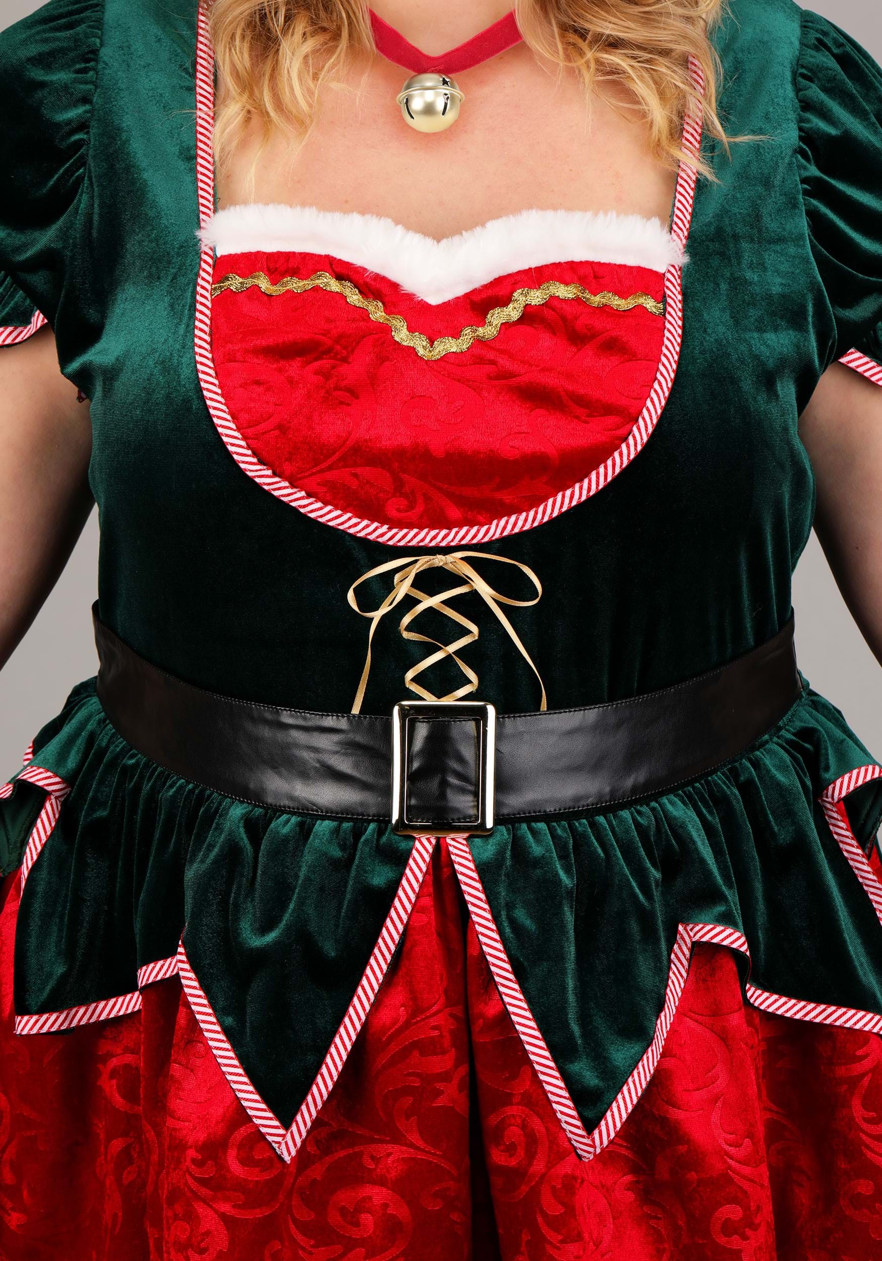 Women's Plus Size Deluxe Festive Elf Costume 4 Women's Plus Size Deluxe Festive Elf Costume