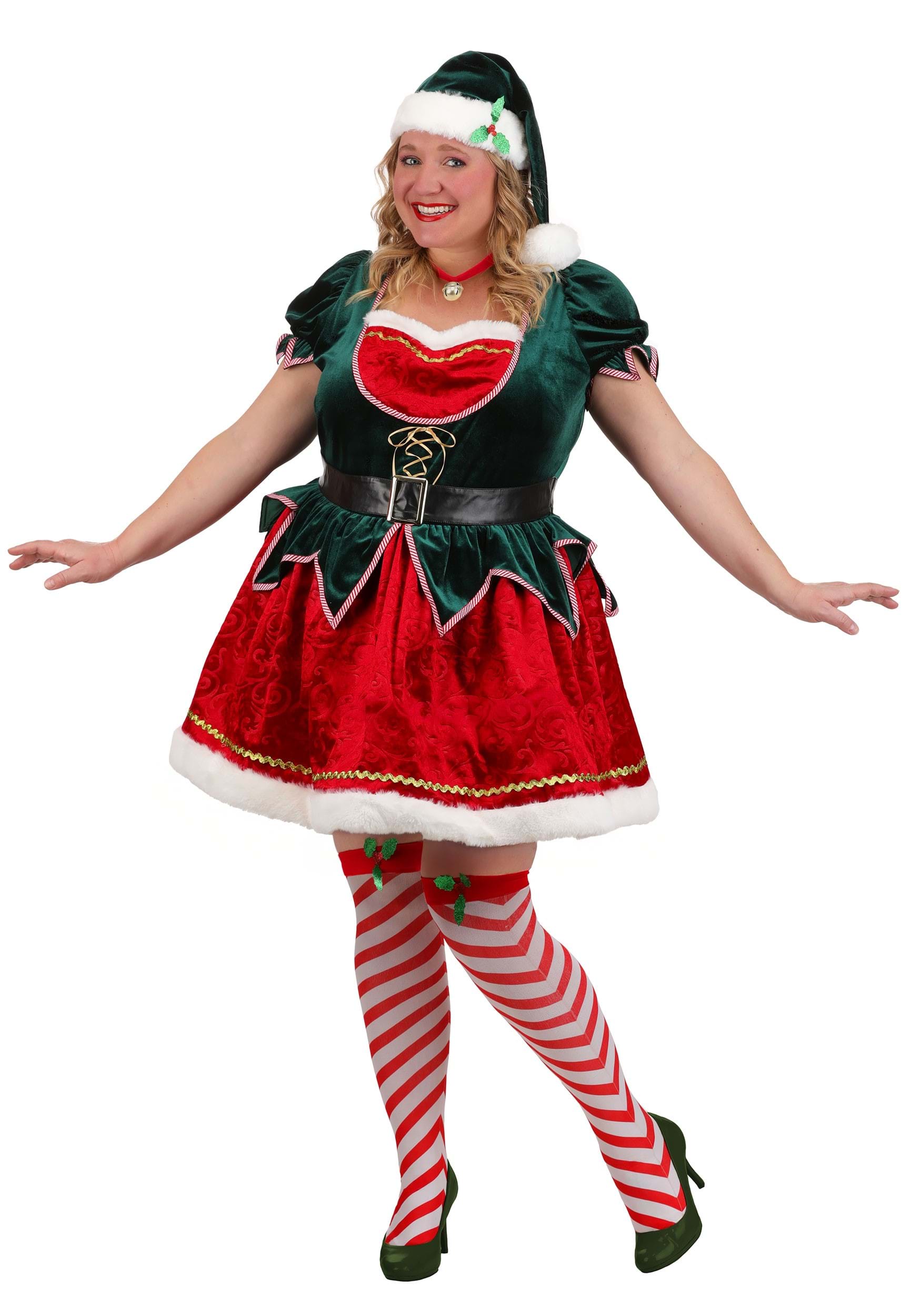 Women's Plus Size Deluxe Festive Elf Costume 8 Women's Plus Size Deluxe Festive Elf Costume