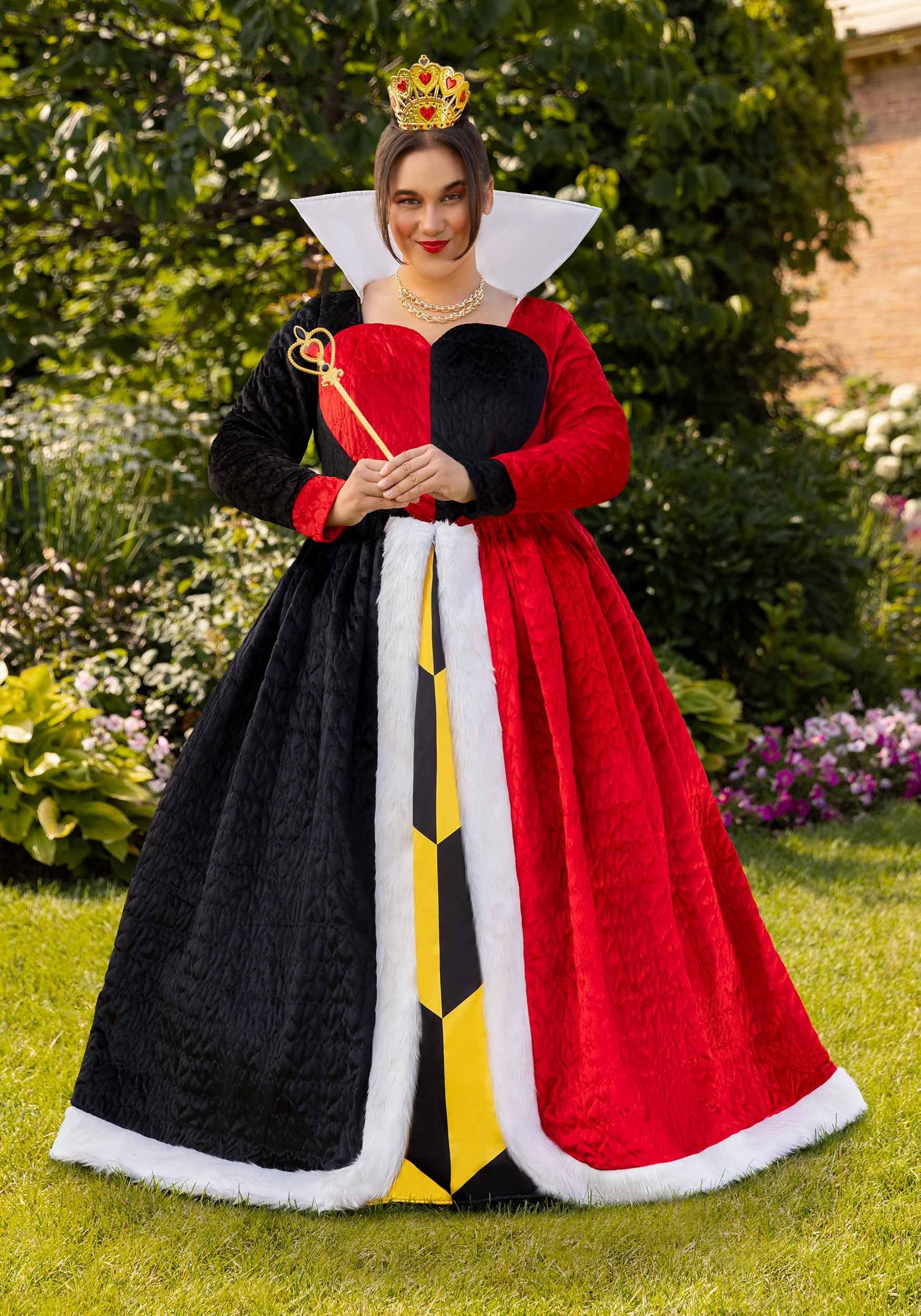Plus Size Authentic Disney Queen of Hearts Costume Dress for Women