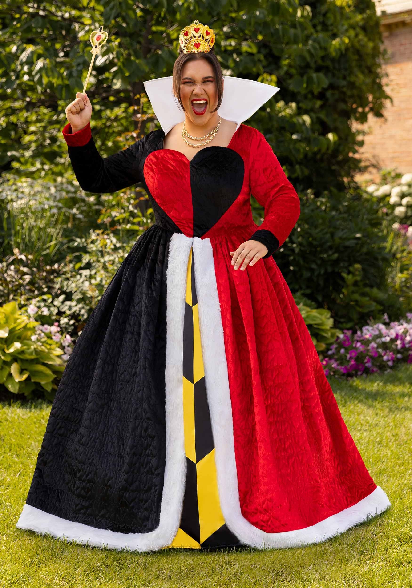 Plus Size Authentic Disney Queen of Hearts Costume Dress for Women