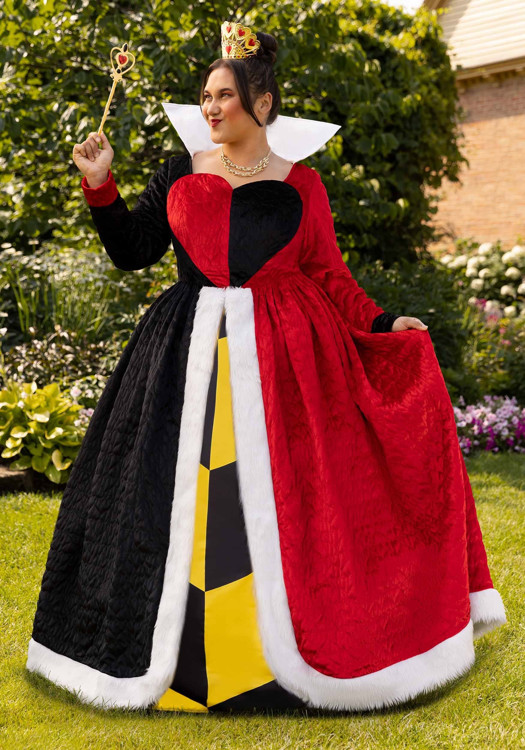 Plus Size Authentic Disney Queen of Hearts Costume Dress for Women