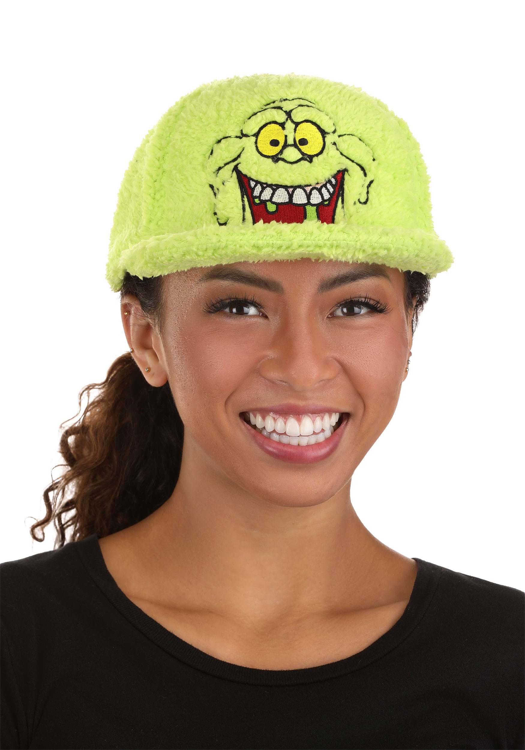 Ghostbusters Slimer Fuzzy Flat Bill Cap 4 Ghostbusters Slimer Fuzzy Flat Bill Cap