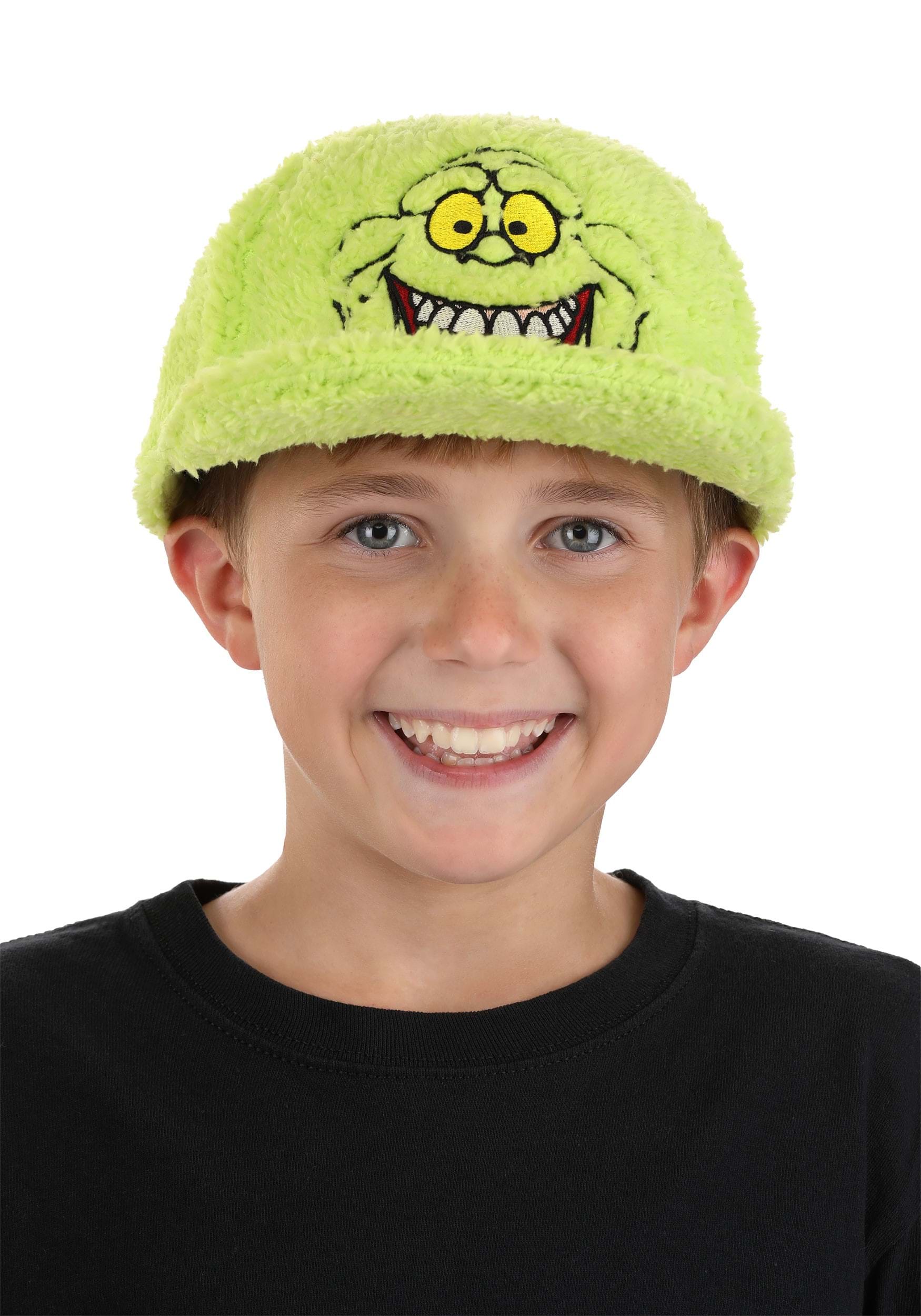 Ghostbusters Slimer Fuzzy Flat Bill Cap 5 Ghostbusters Slimer Fuzzy Flat Bill Cap