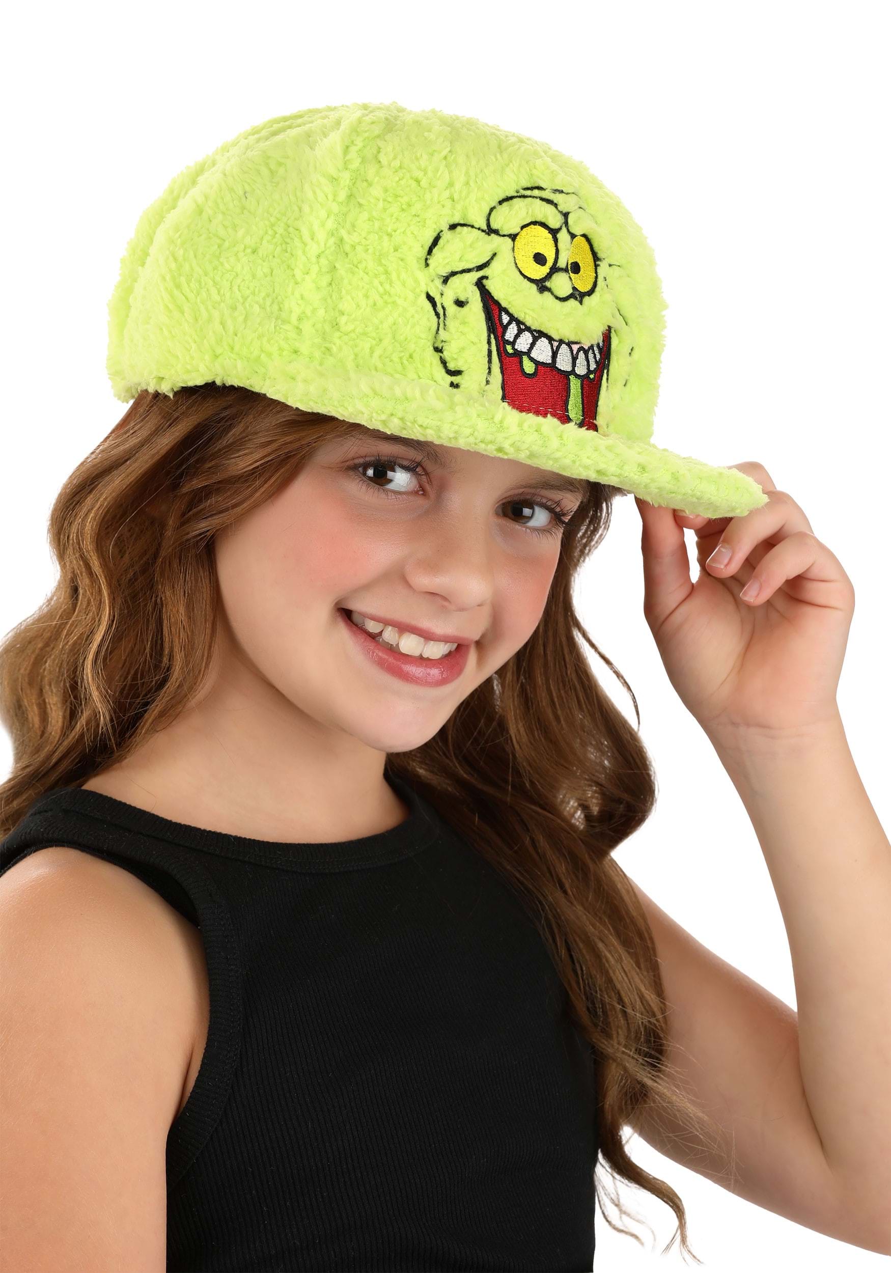 Ghostbusters Slimer Fuzzy Flat Bill Cap 6 Ghostbusters Slimer Fuzzy Flat Bill Cap