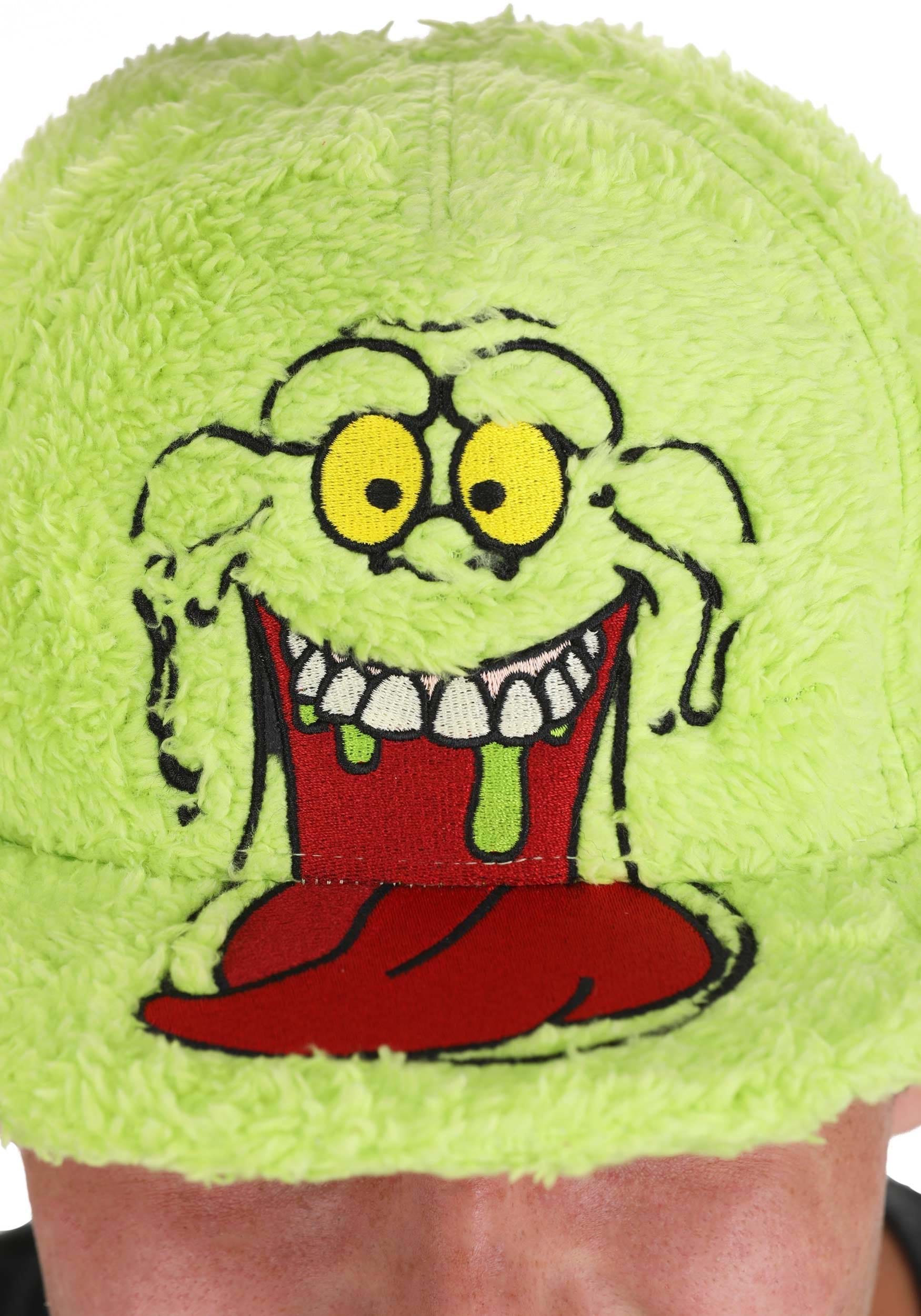 Ghostbusters Slimer Fuzzy Flat Bill Cap 7 Ghostbusters Slimer Fuzzy Flat Bill Cap