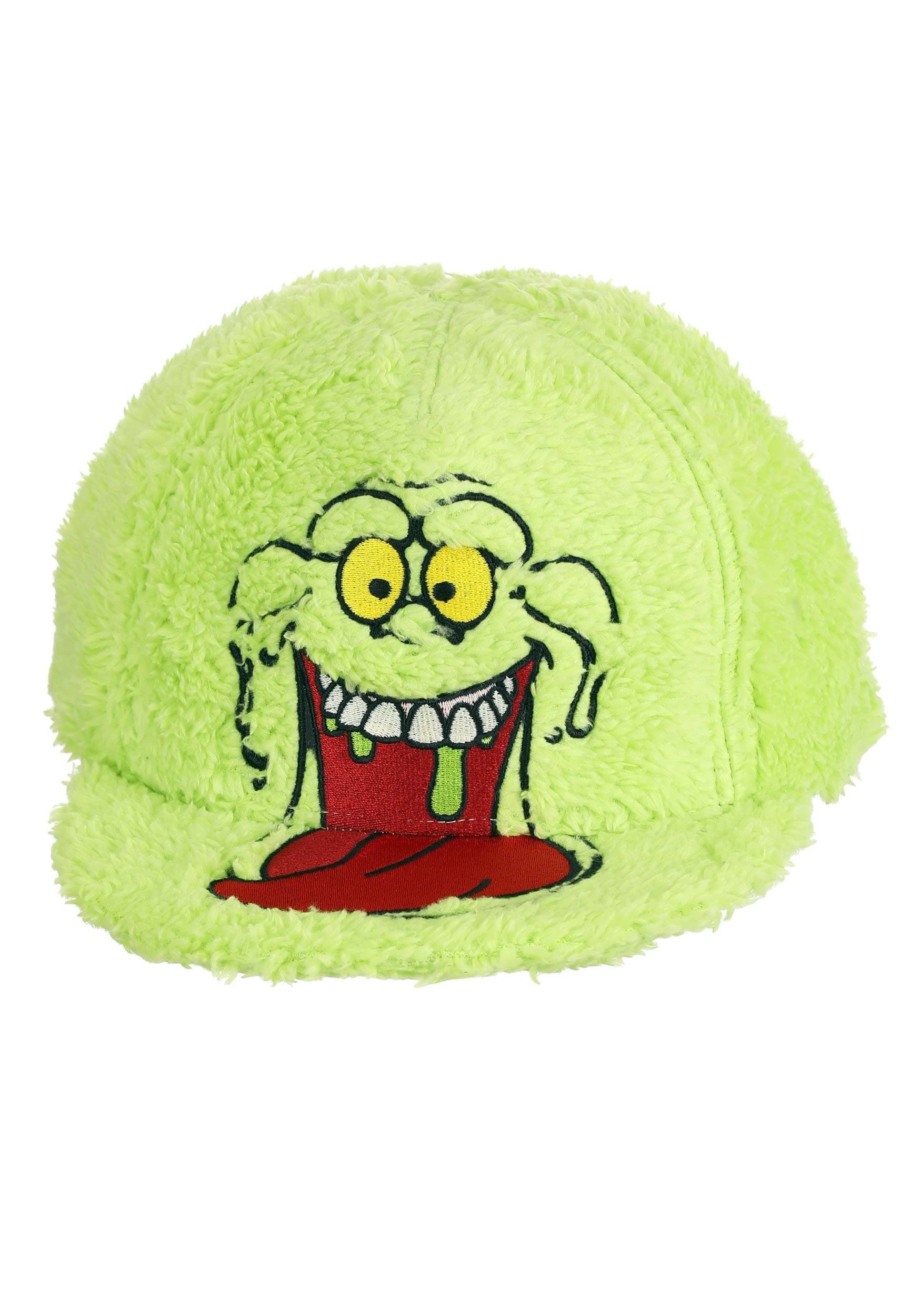 Ghostbusters Slimer Fuzzy Flat Bill Cap 8 Ghostbusters Slimer Fuzzy Flat Bill Cap