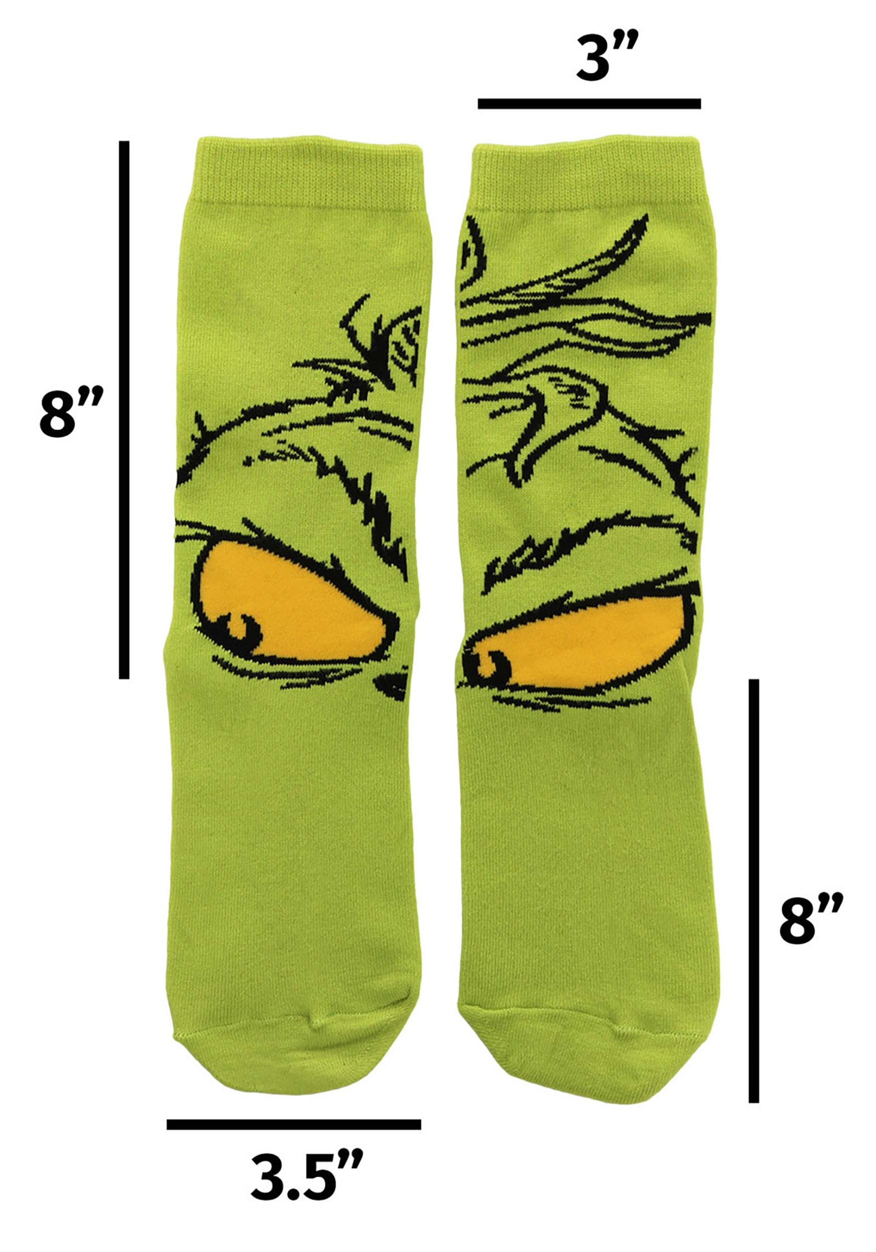 Dr. Seuss The Grinch Costume Crew Socks 5 Dr. Seuss The Grinch Costume Crew Socks