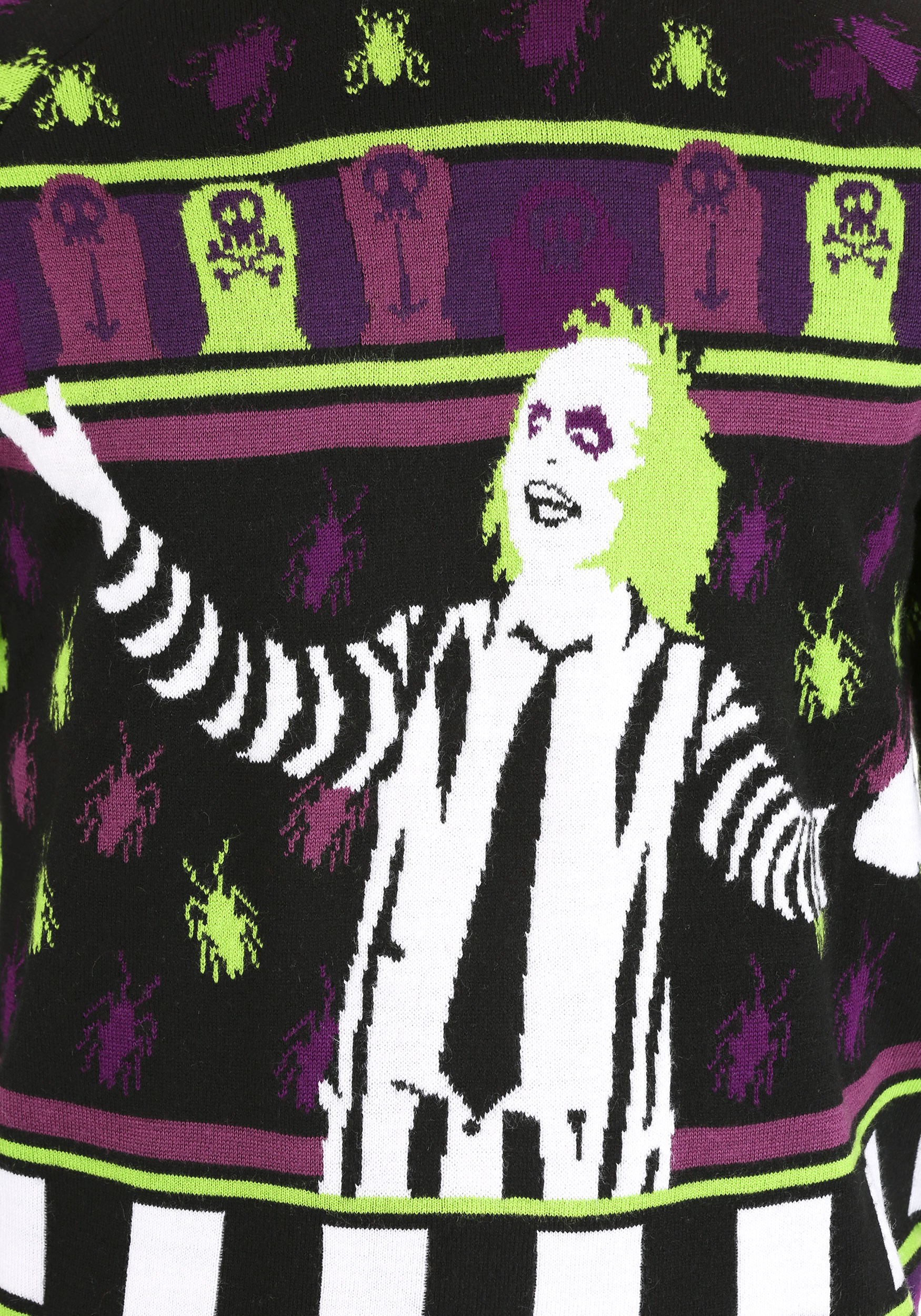 Beetlejuice It's Showtime! Adult Ugly Halloween Sweater