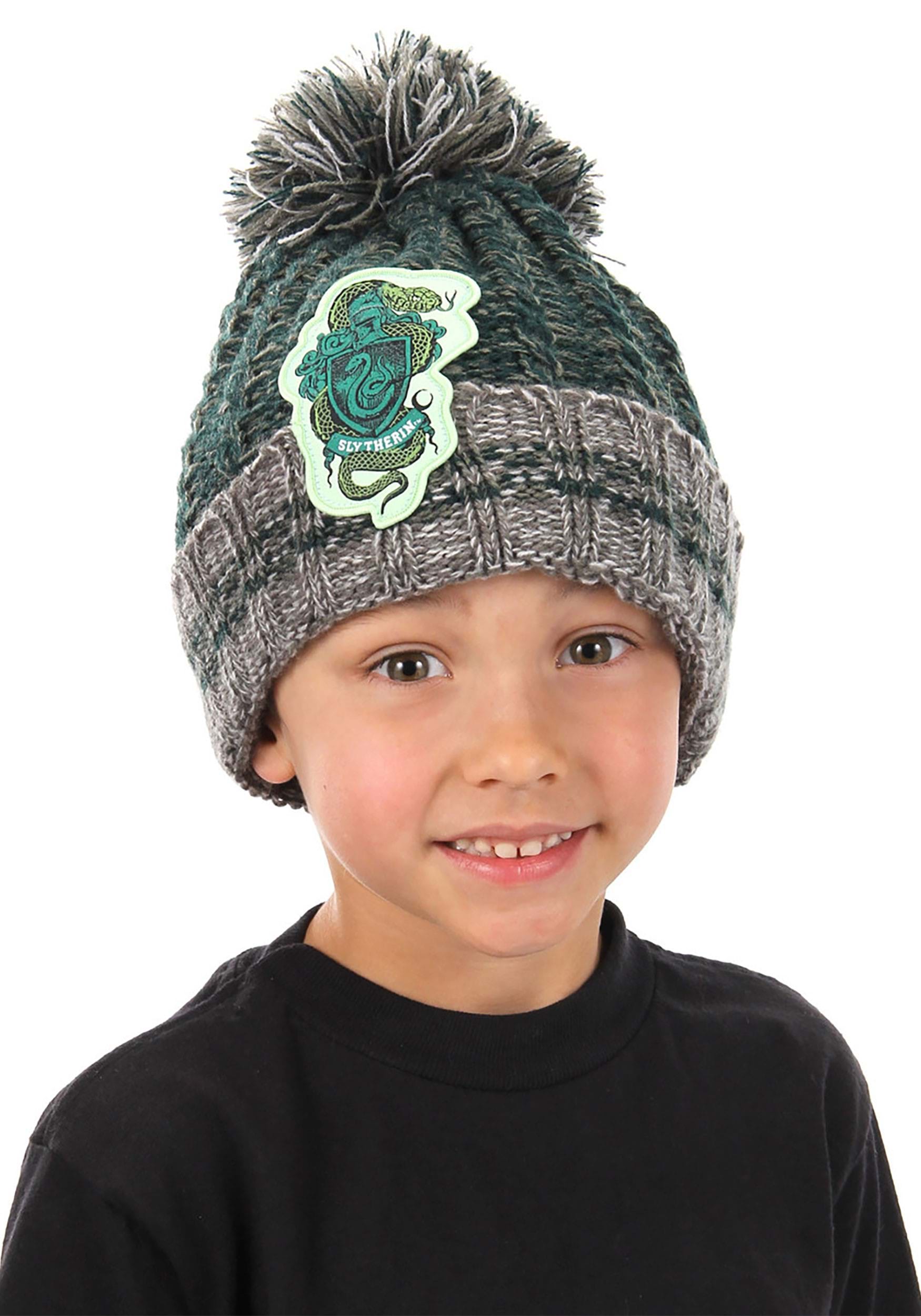 Harry Potter Slytherin Heathered Pom Beanie 3 Harry Potter Slytherin Heathered Pom Beanie
