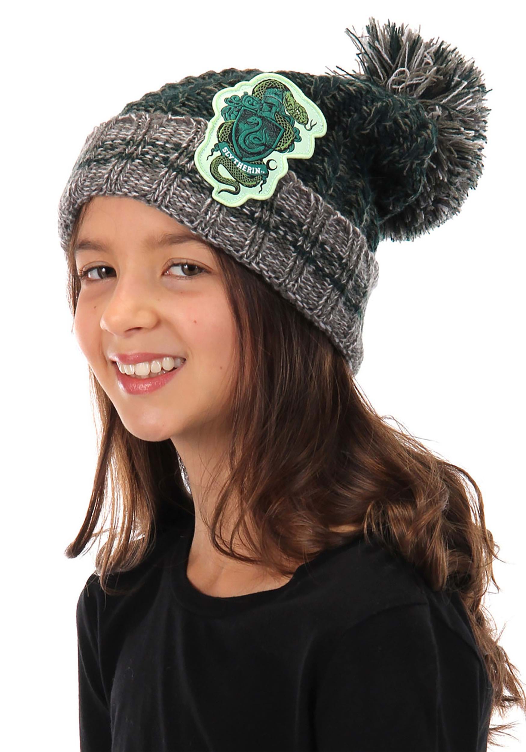 Harry Potter Slytherin Heathered Pom Beanie 4 Harry Potter Slytherin Heathered Pom Beanie