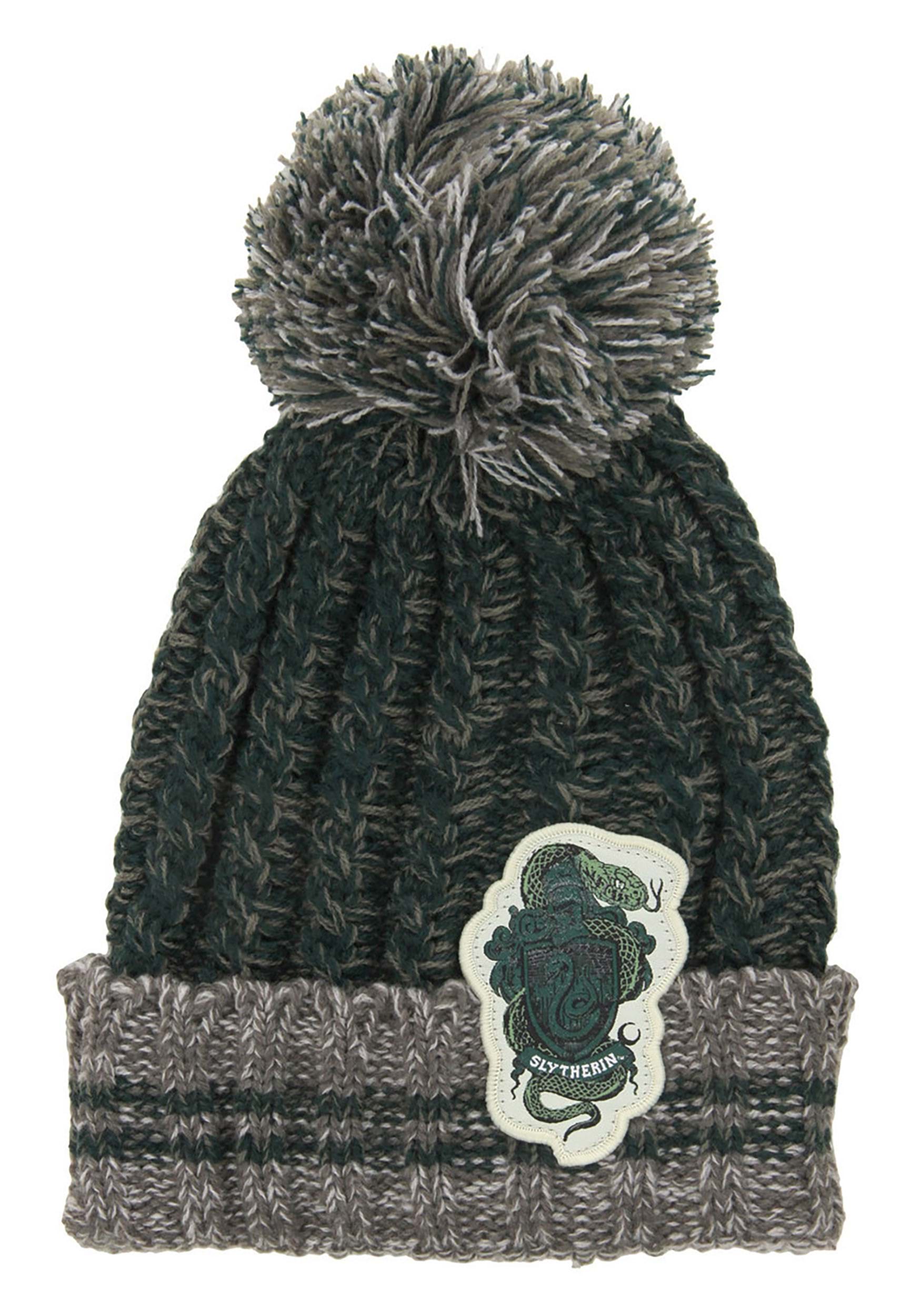 Harry Potter Slytherin Heathered Pom Beanie 5 Harry Potter Slytherin Heathered Pom Beanie
