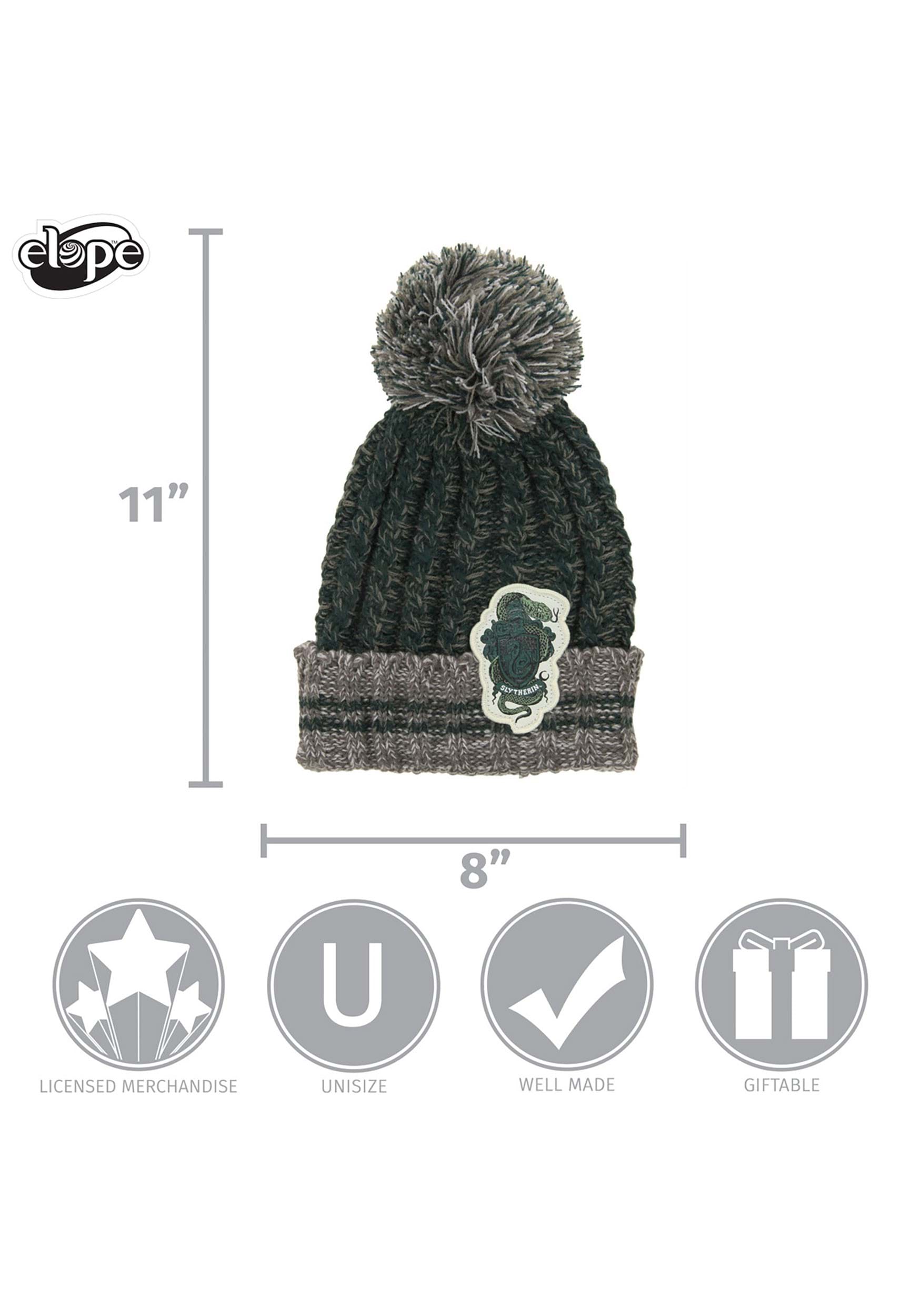 Harry Potter Slytherin Heathered Pom Beanie 7 Harry Potter Slytherin Heathered Pom Beanie