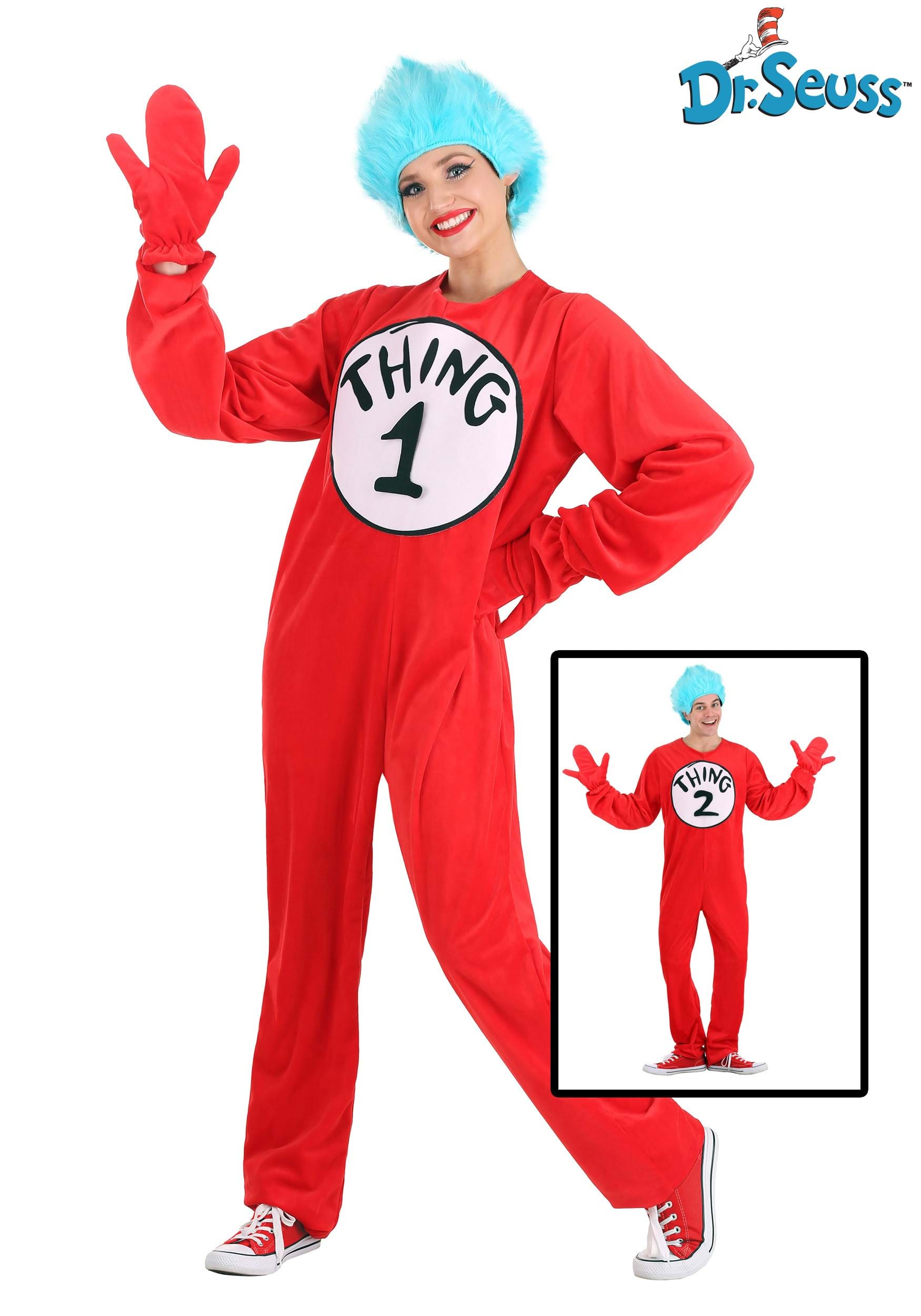 Thing 1 and Thing 2 Adult Costume 1 Thing 1 and Thing 2 Adult Costume