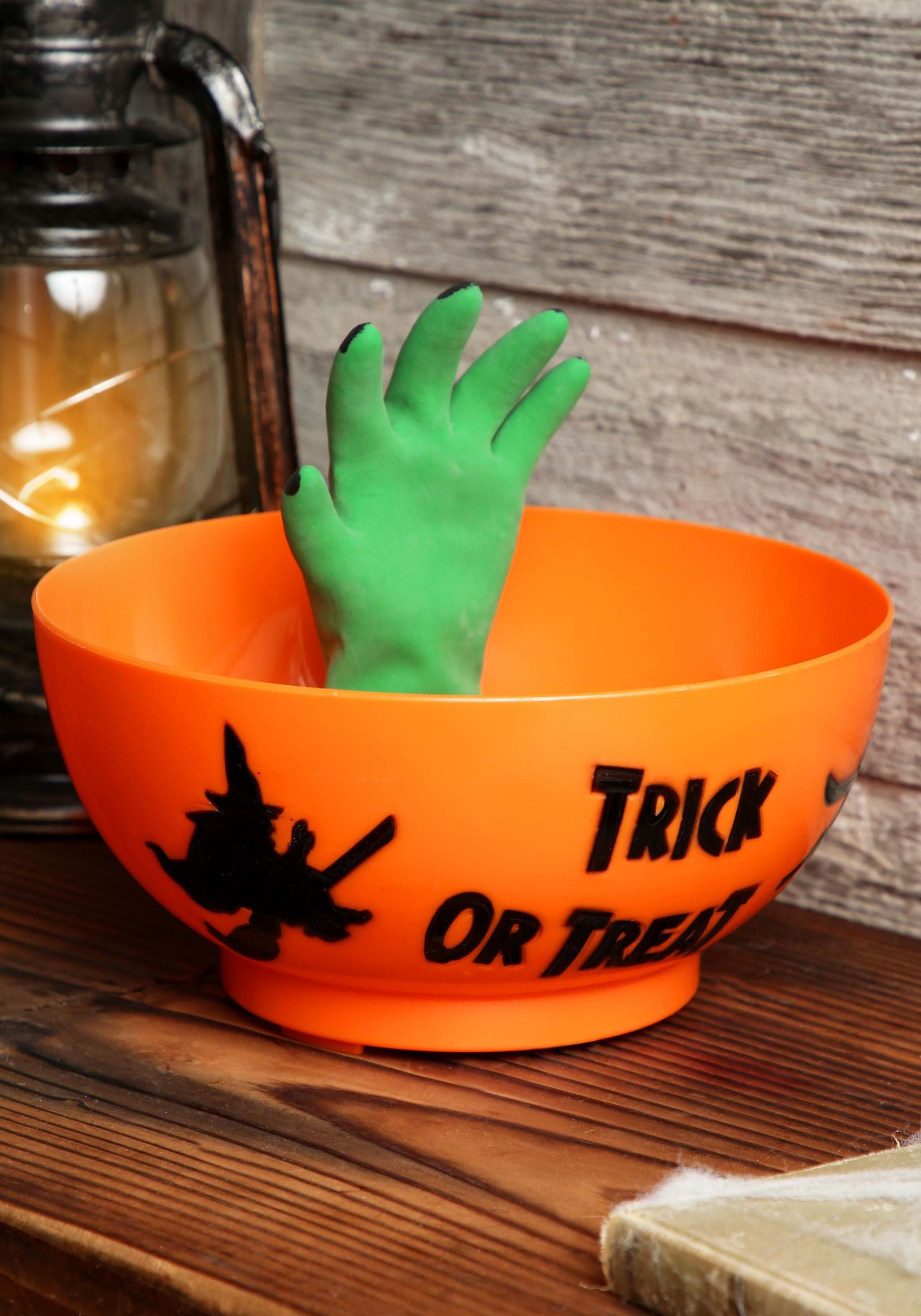 7.5-Inch Animated Monster Hand Treat Bowl Decoration