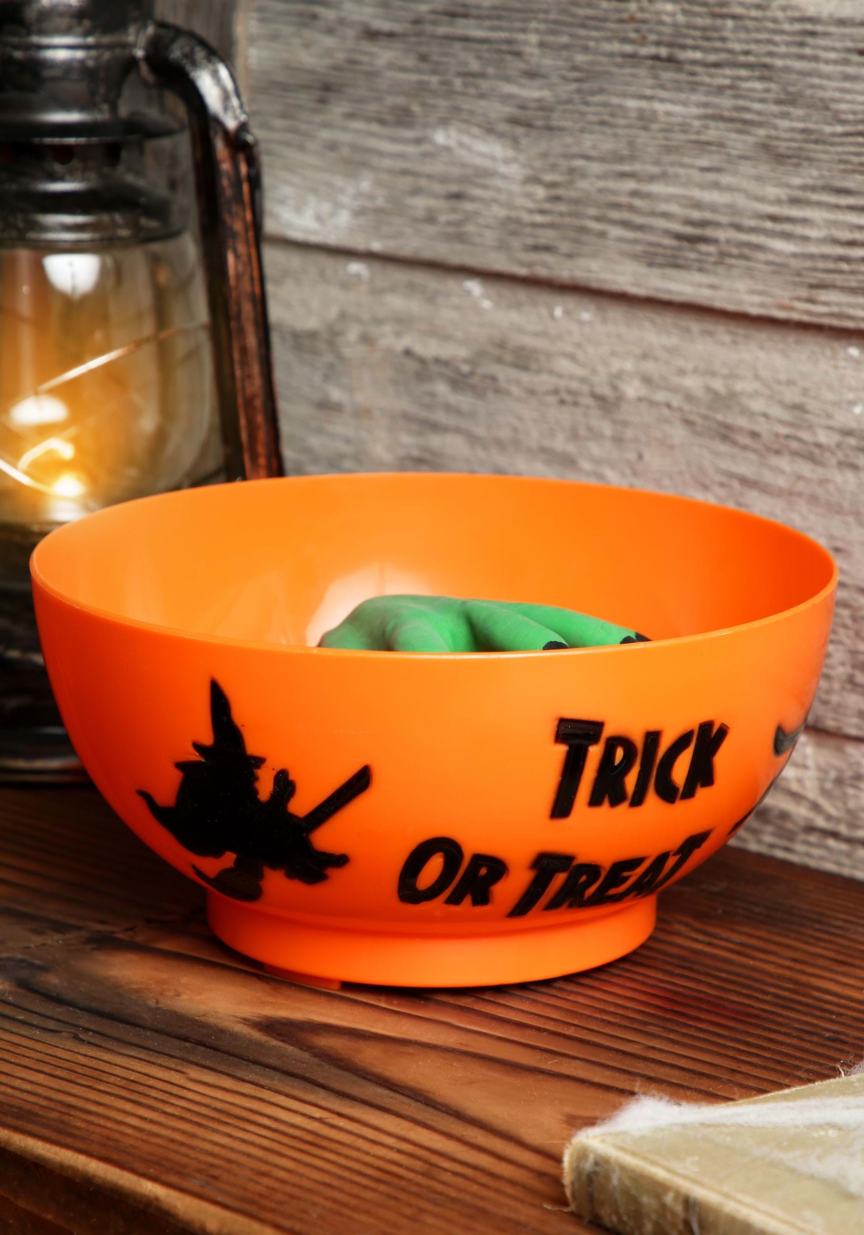 7.5-Inch Animated Monster Hand Treat Bowl Decoration