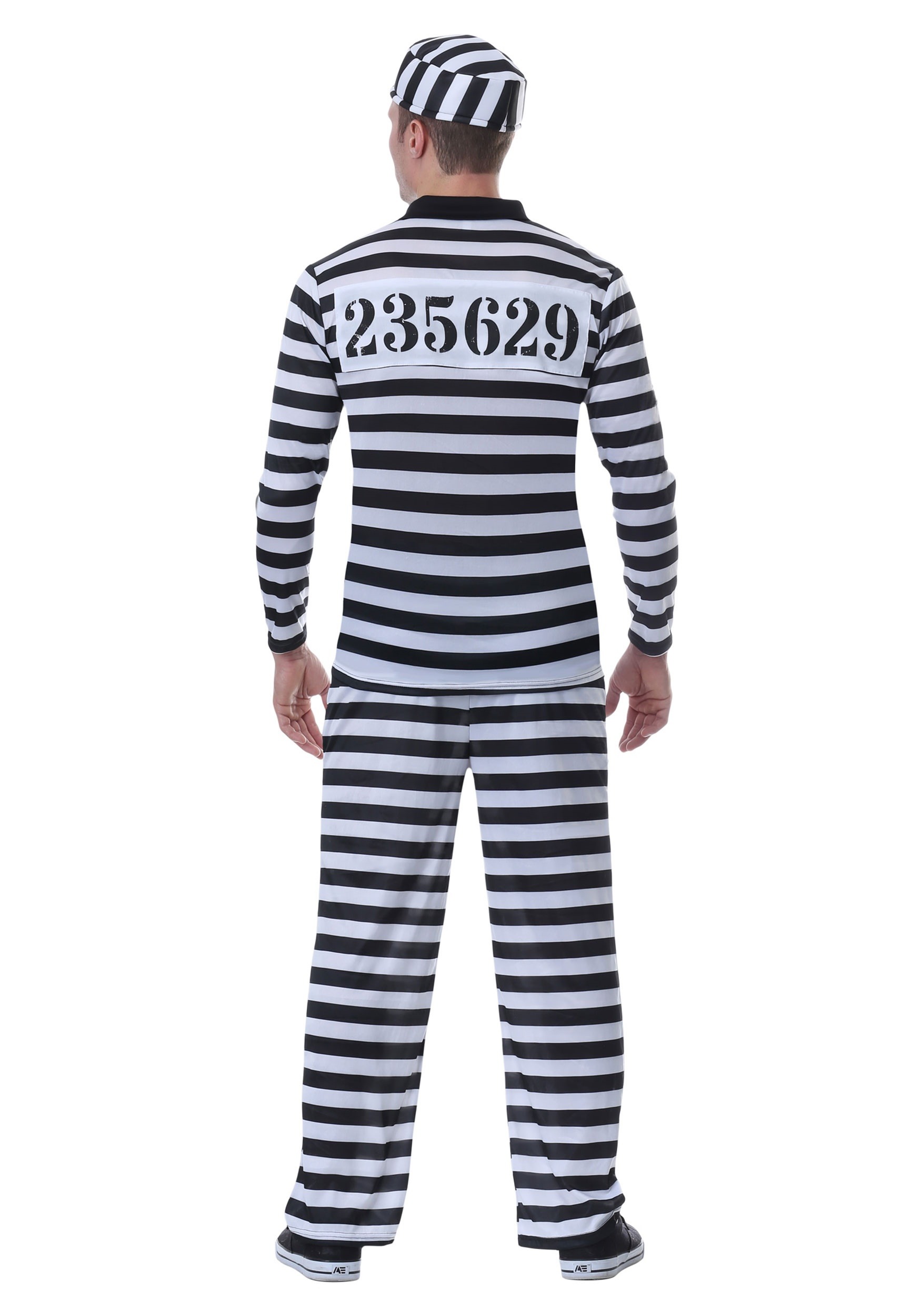 Plus Size Deluxe Button Down Jailbird Costume for Men 2 Plus Size Deluxe Button Down Jailbird Costume for Men